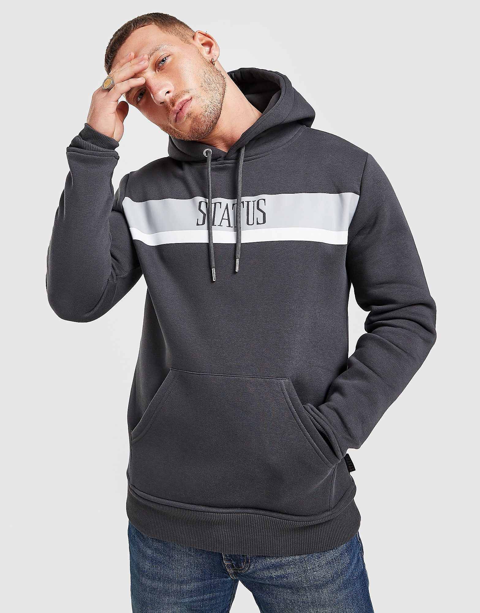 

Status Chalk Fleece Overhead Hoodie - Grey - Mens, Grey
