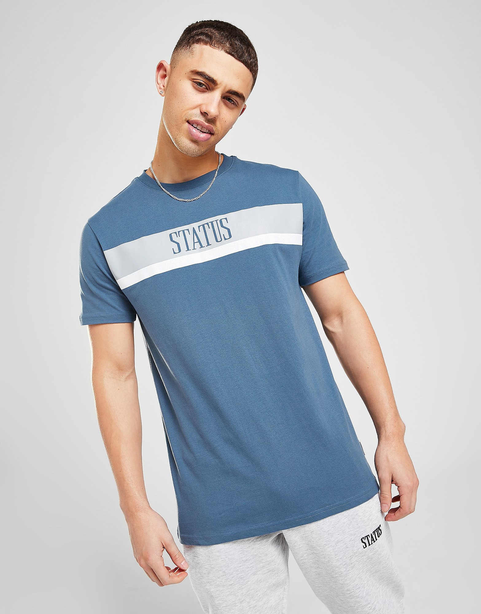 

Status Chalk T-Shirt - Blue - Mens, Blue
