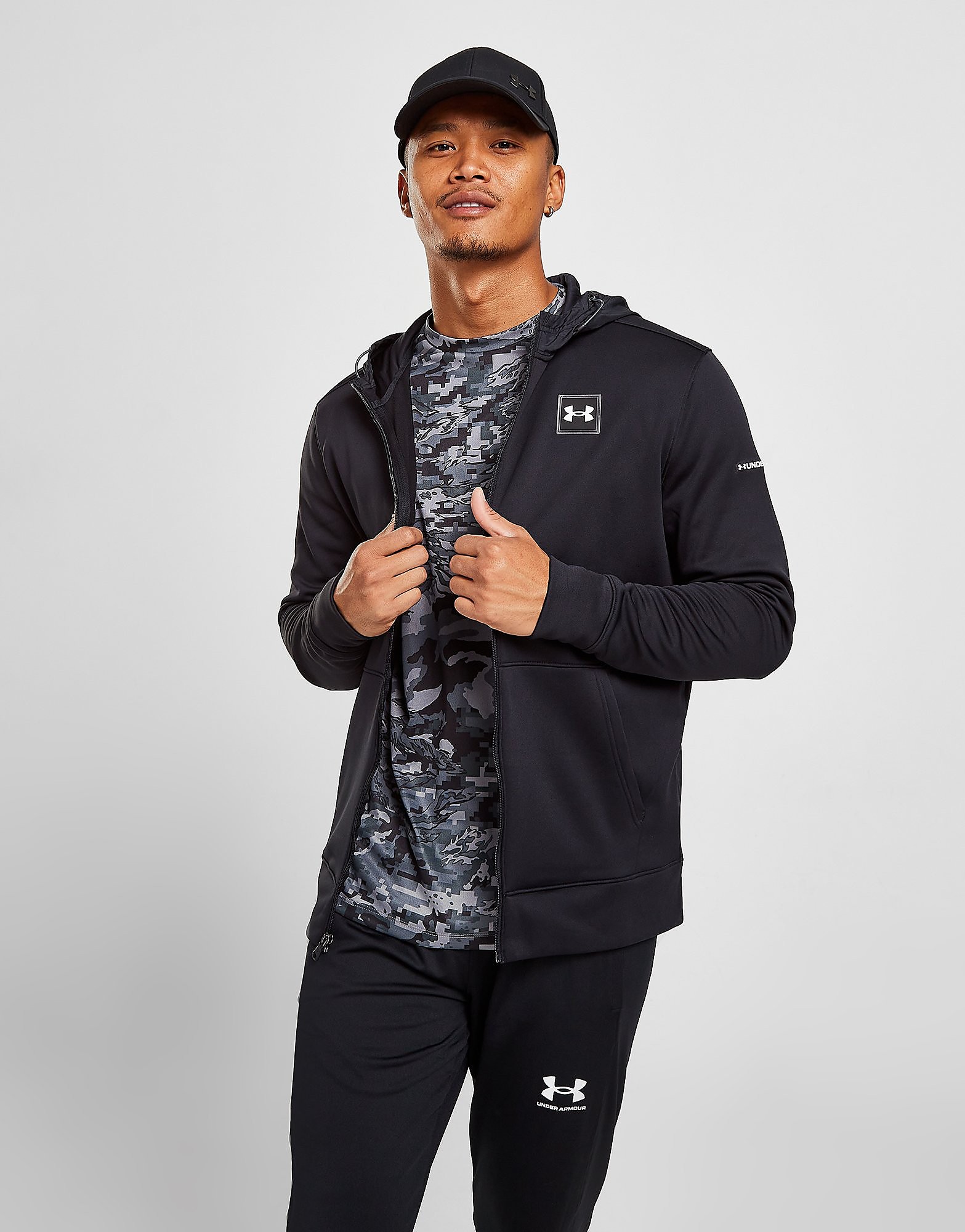 

Under Armour UA Armour Fleece Full Zip Hoodie - Black - Mens, Black