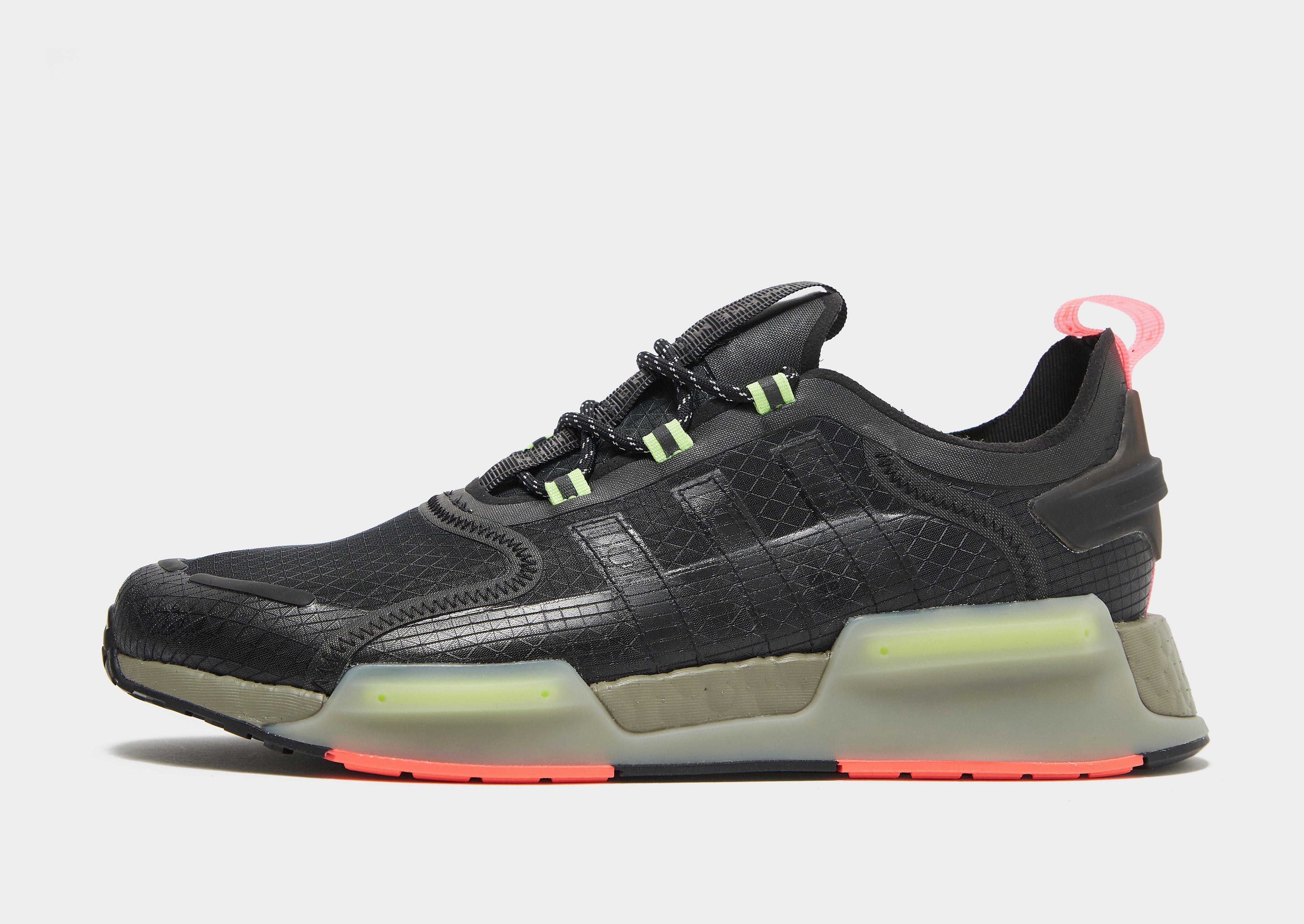 

adidas Originals NMD_V3 - Core Black / Core Black / Signal Green - Mens, Core Black / Core Black / Signal Green