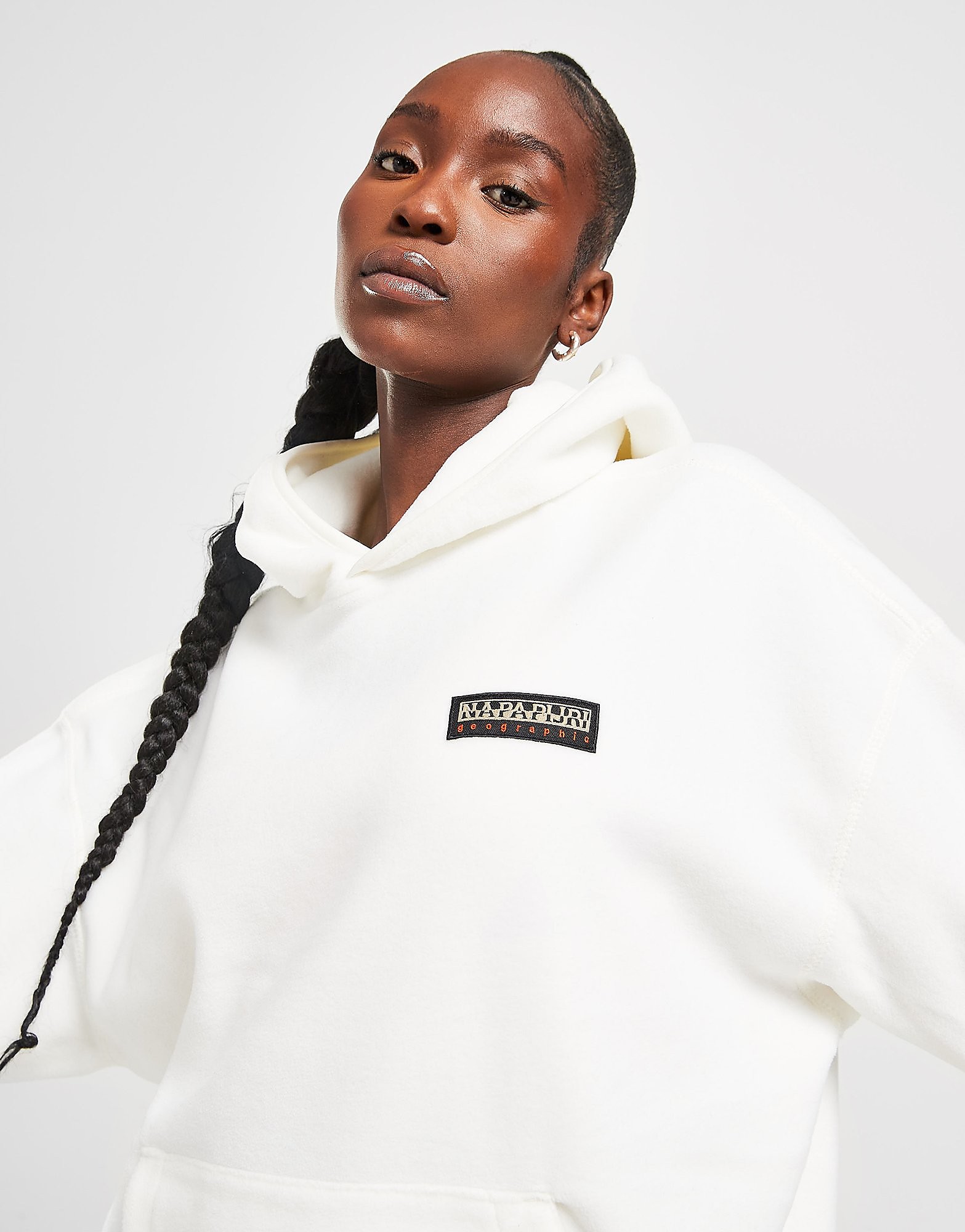 

Napapijri Badge Polar Hoodie - White - Womens, White