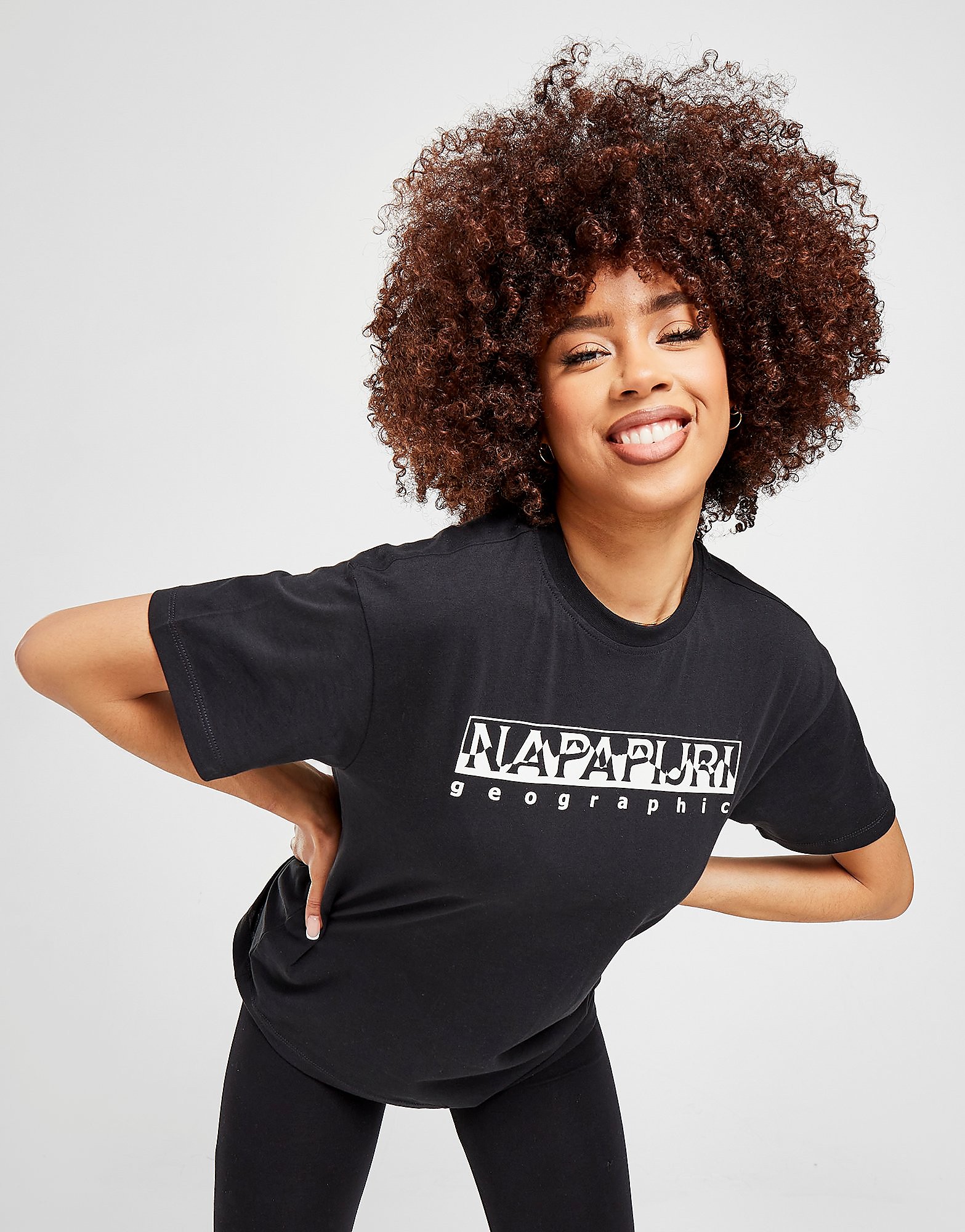 Napapijri Box Graphic T-Shirt - Black - Womens, Black
