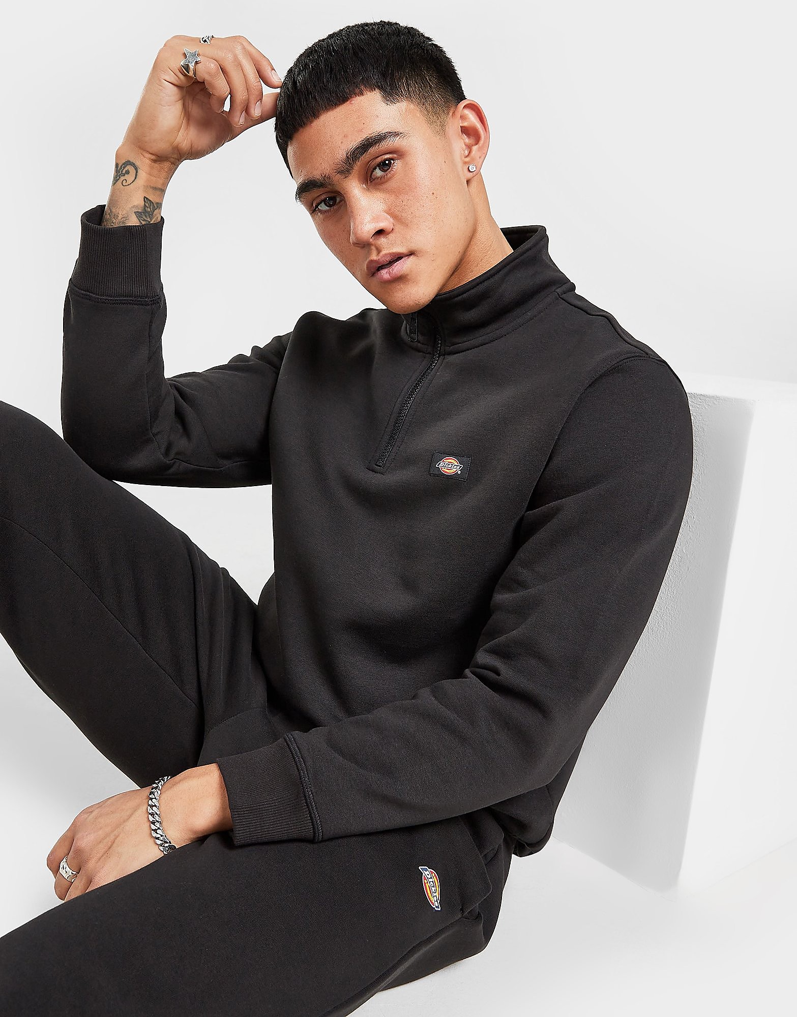 

Dickies Oakport 1/4 Zip Fleece - Black - Mens, Black