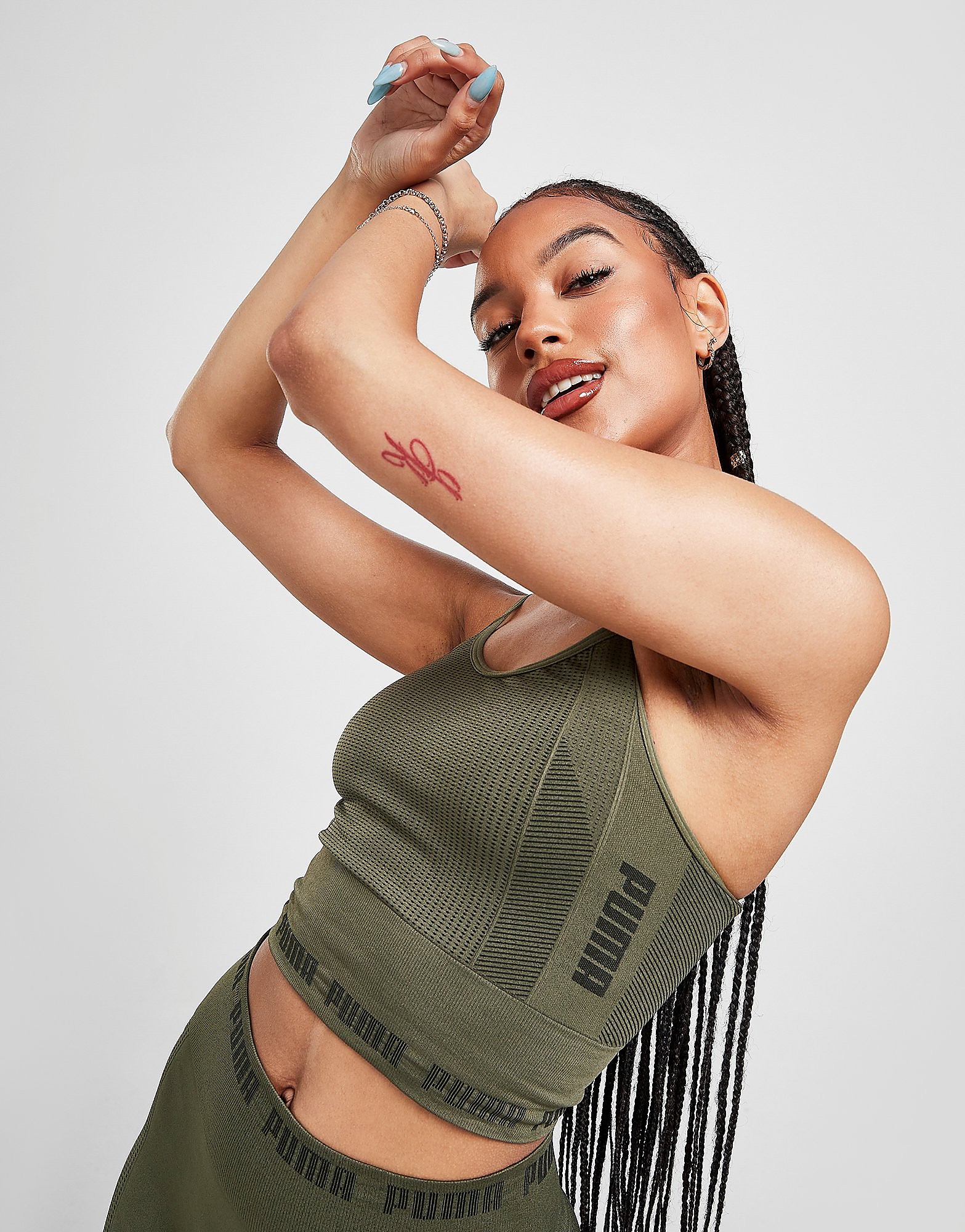 

Puma evoKNIT Seamless Strappy Bra - Green - Womens, Green