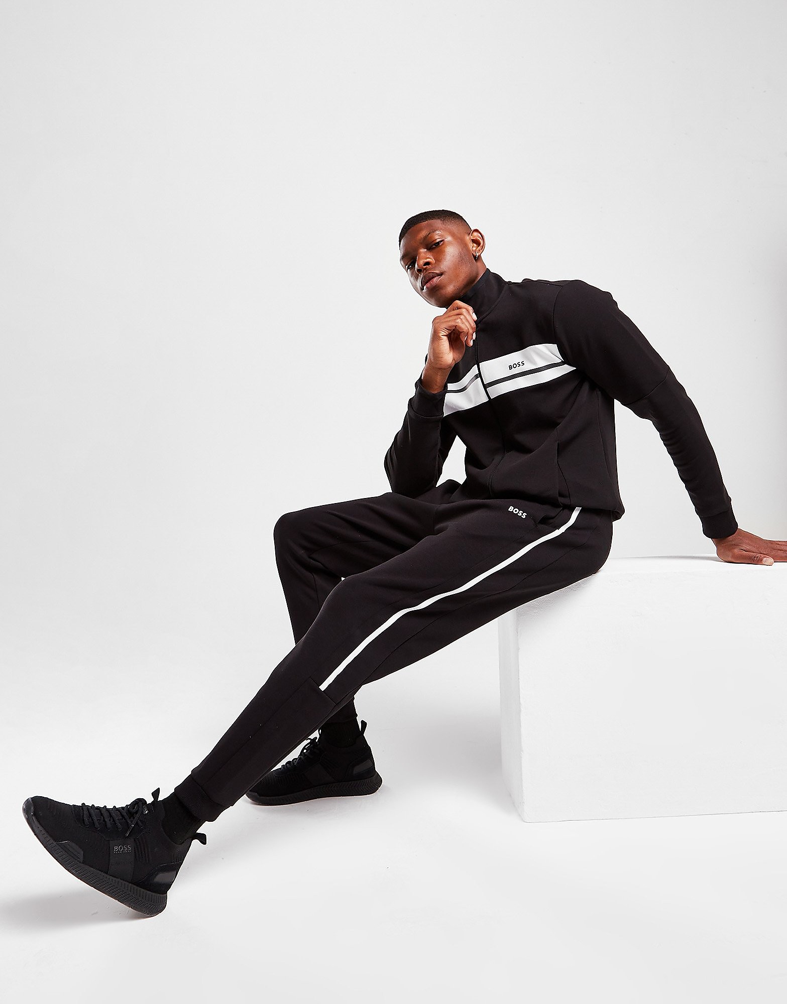 

BOSS Hadiko Tape Joggers - Black - Mens, Black