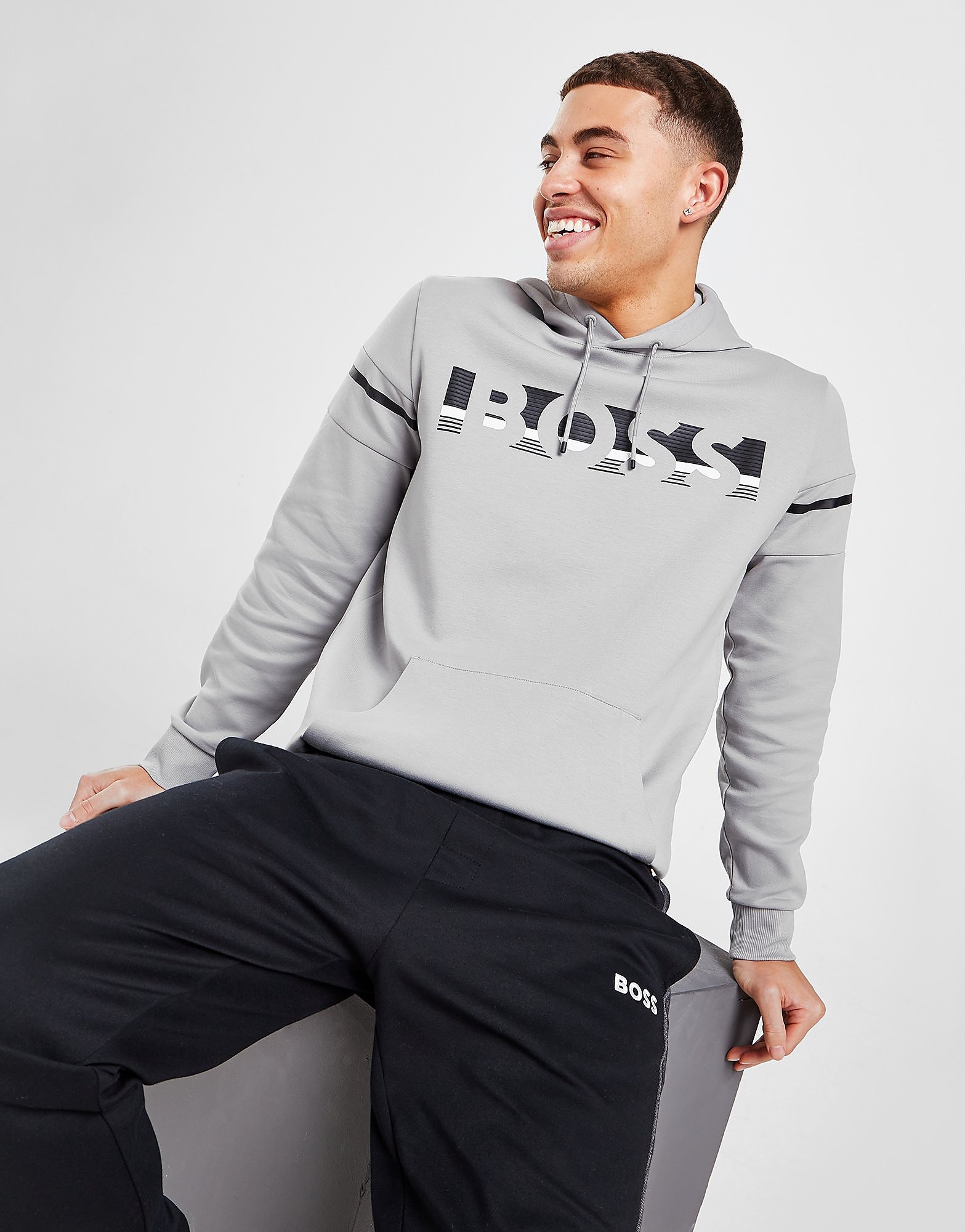 

BOSS Athleisure Soody Large Logo Hoodie - Only at JD - Grey - Mens, Grey
