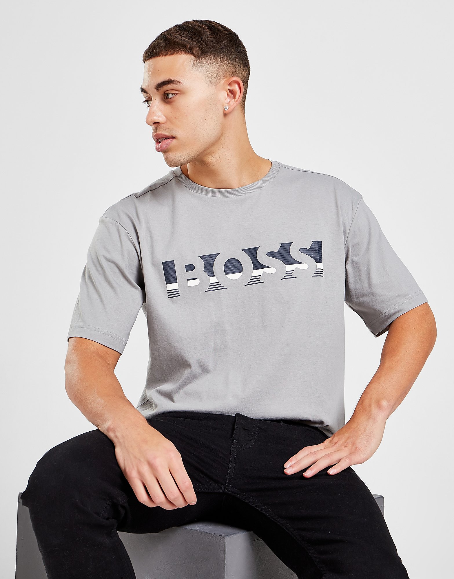 

BOSS Large Logo T-Shirt - Only at JD - Grey, Grey