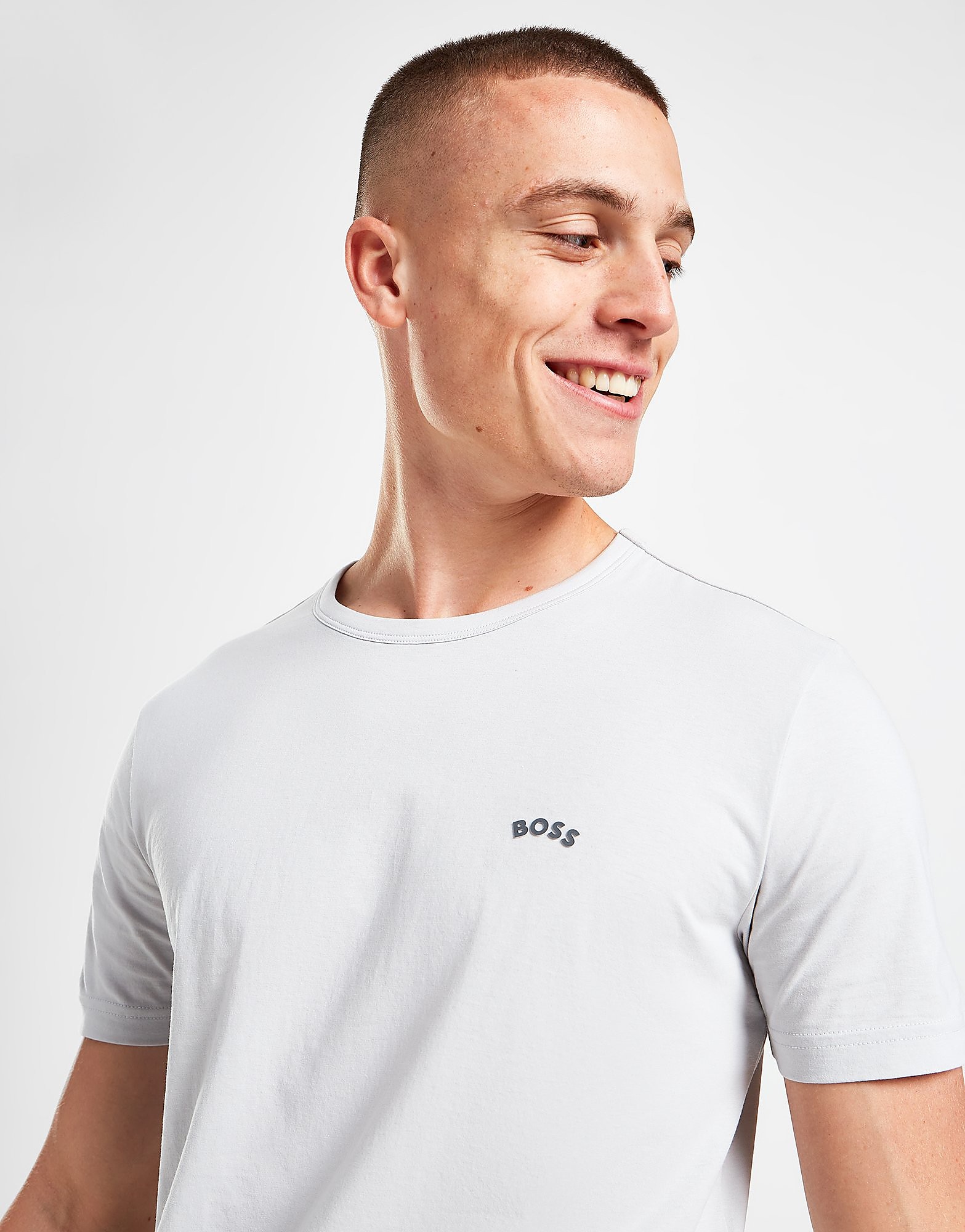

BOSS Core Curved Logo T-Shirt - Grey, Grey