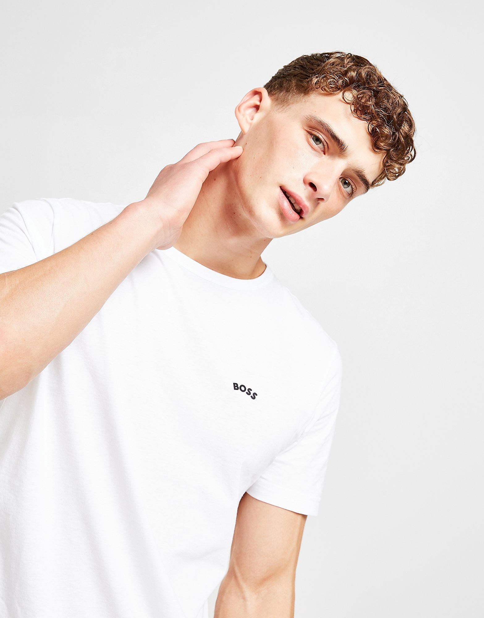

BOSS Core Curved Logo T-Shirt - White - Mens, White