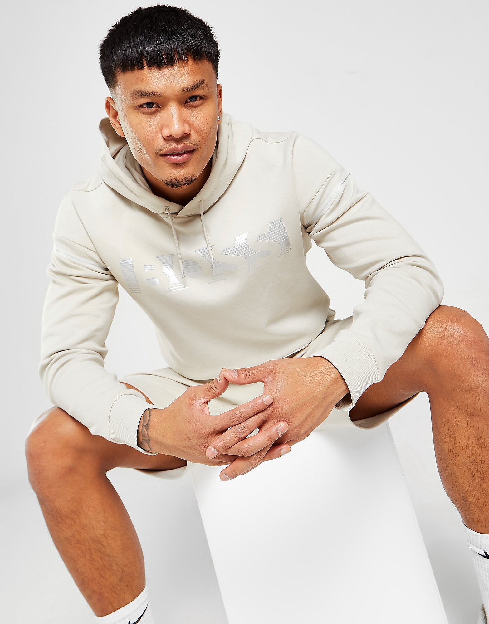 

BOSS Athleisure Soody Large Logo Hoodie - White - Mens, White