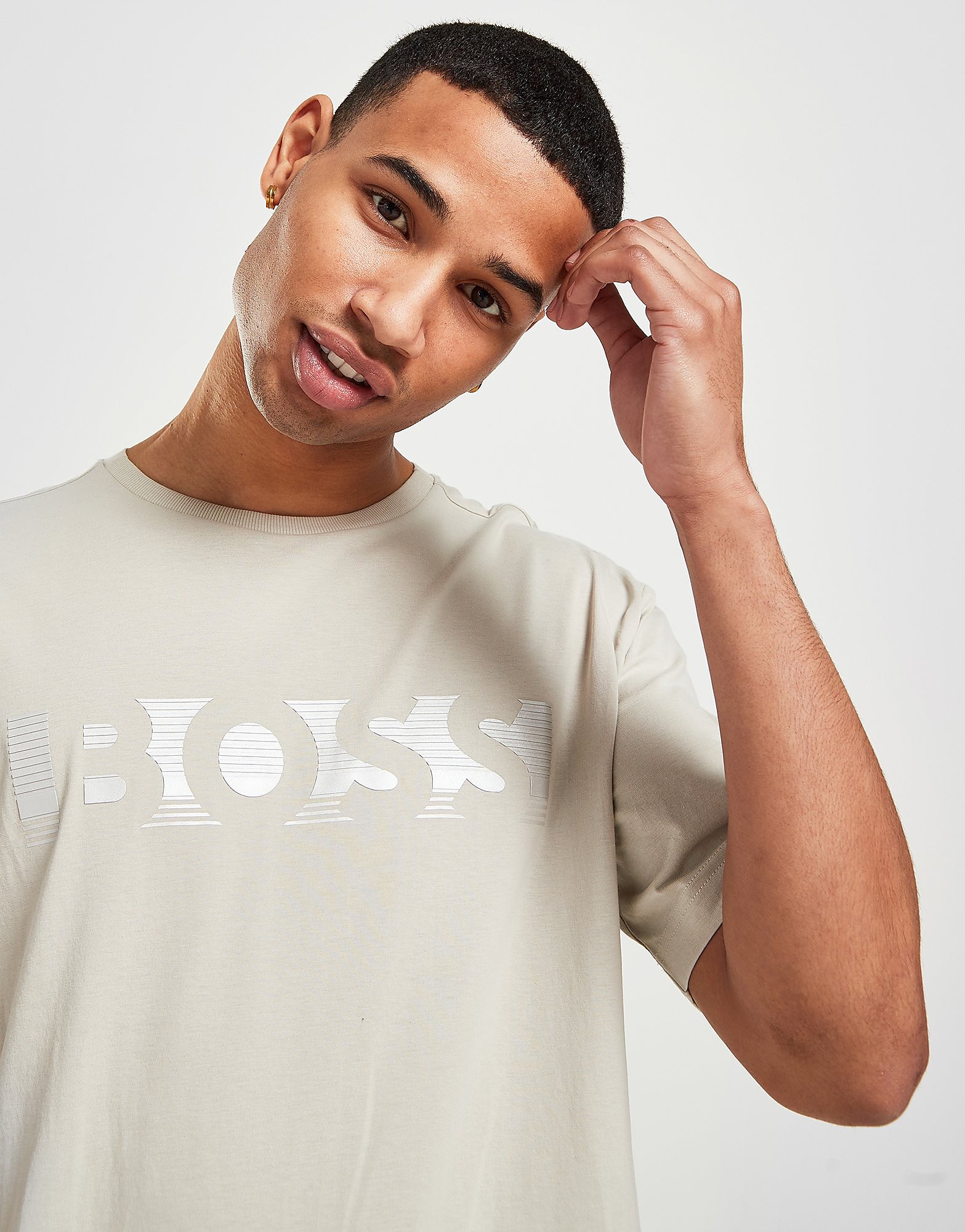 BOSS Large Logo T-Shirt - Brown, Brown