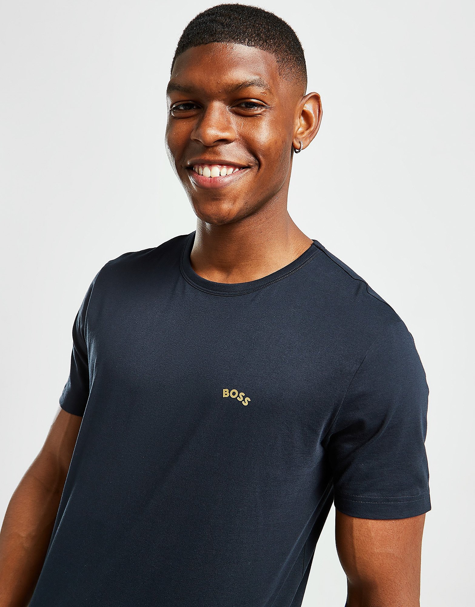 

BOSS Core Curved Logo T-Shirt - Blue - Mens, Blue