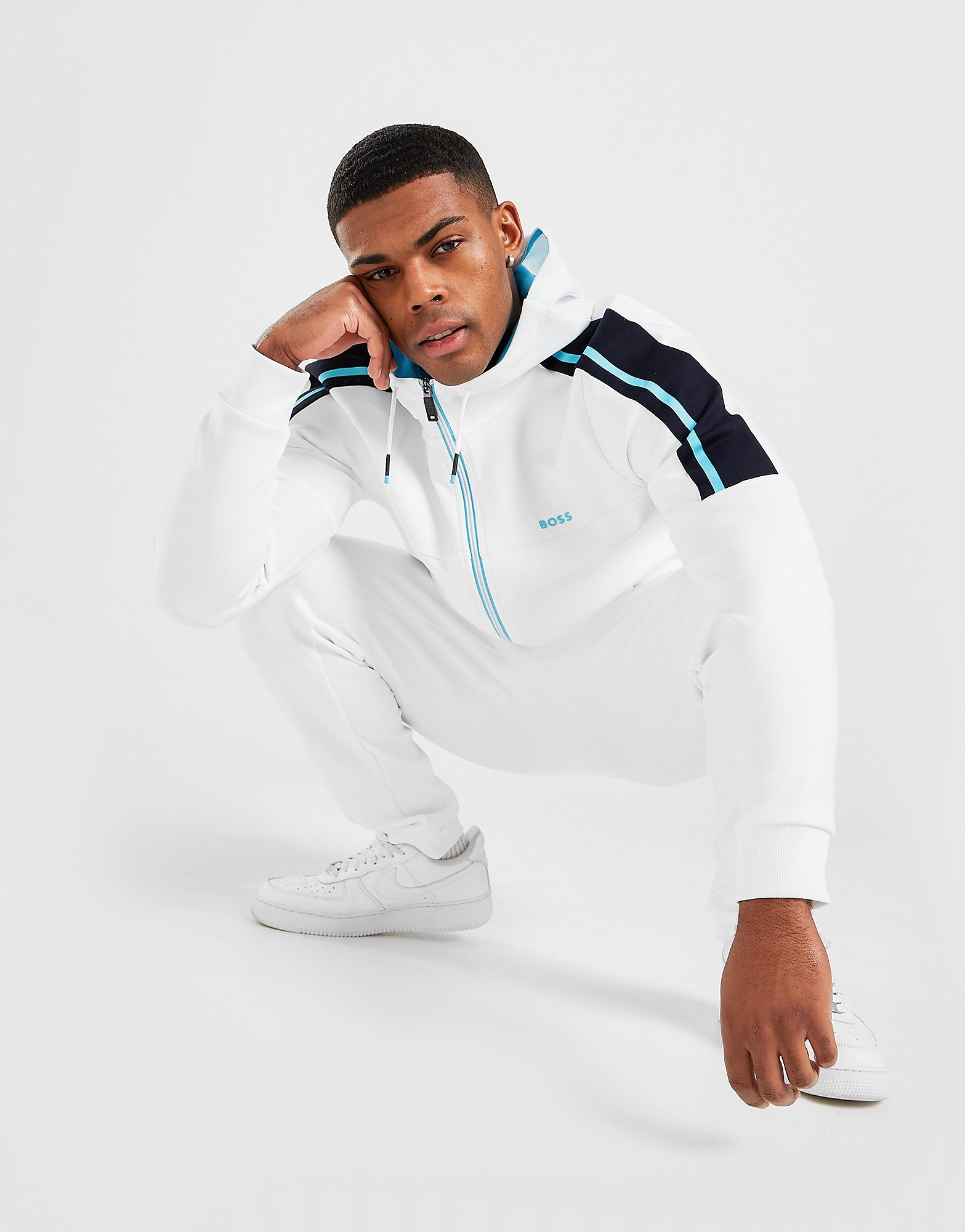 

BOSS Saggy Tape Hoodie - White - Mens, White