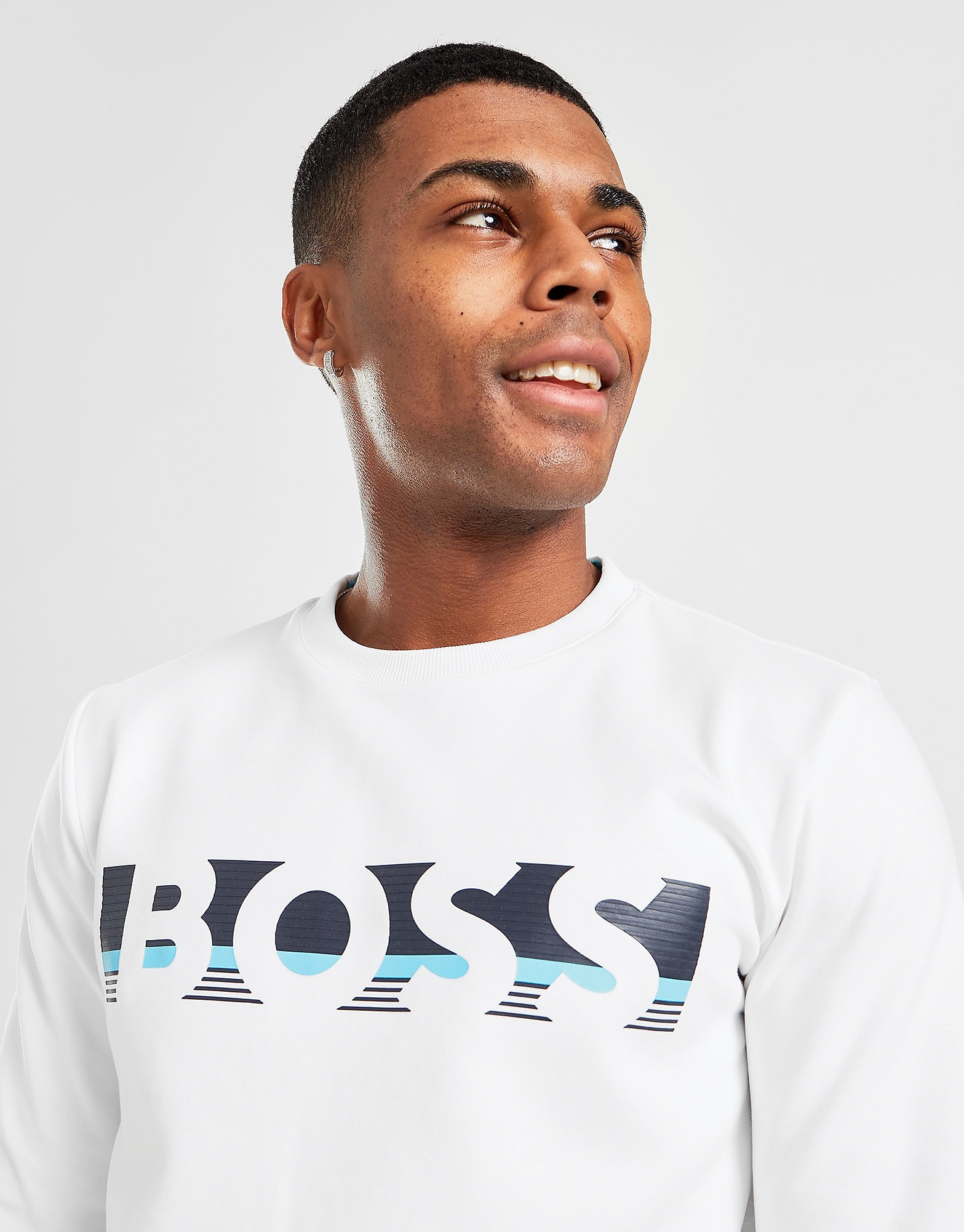 

BOSS Salbo Large Logo Crew Sweatshirt - White - Mens, White