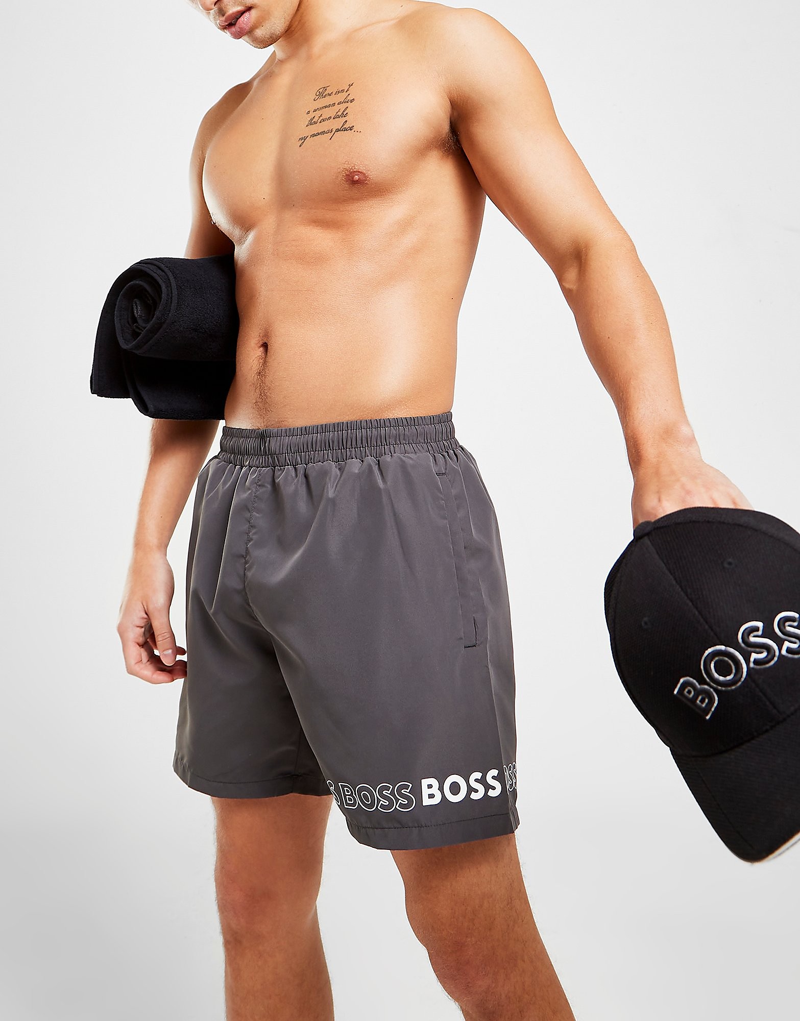 BOSS Dolphin Swim Shorts - Grey, Grey