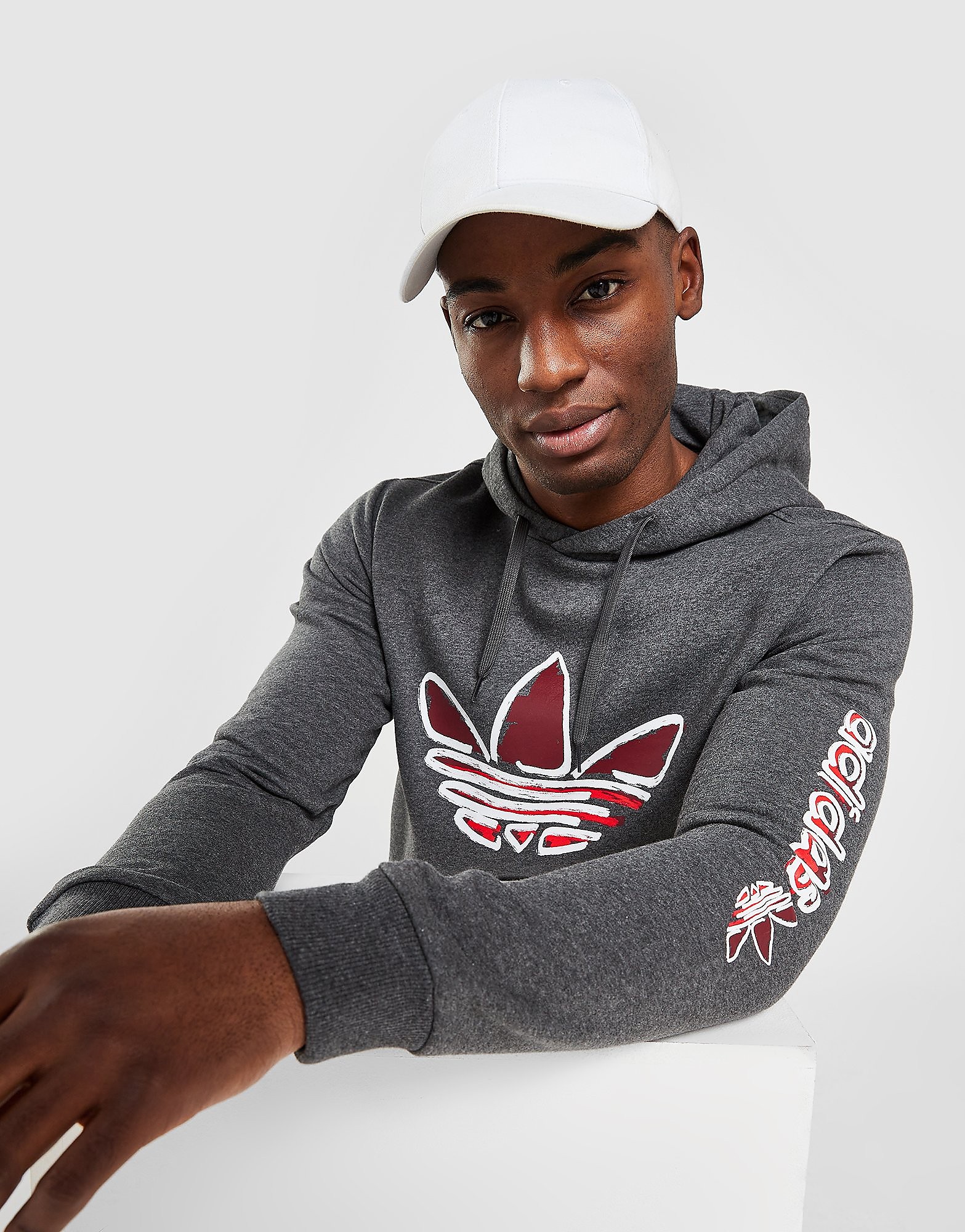 

adidas Originals Trefoil Drawn Hoodie - Only at JD - Grey - Mens, Grey