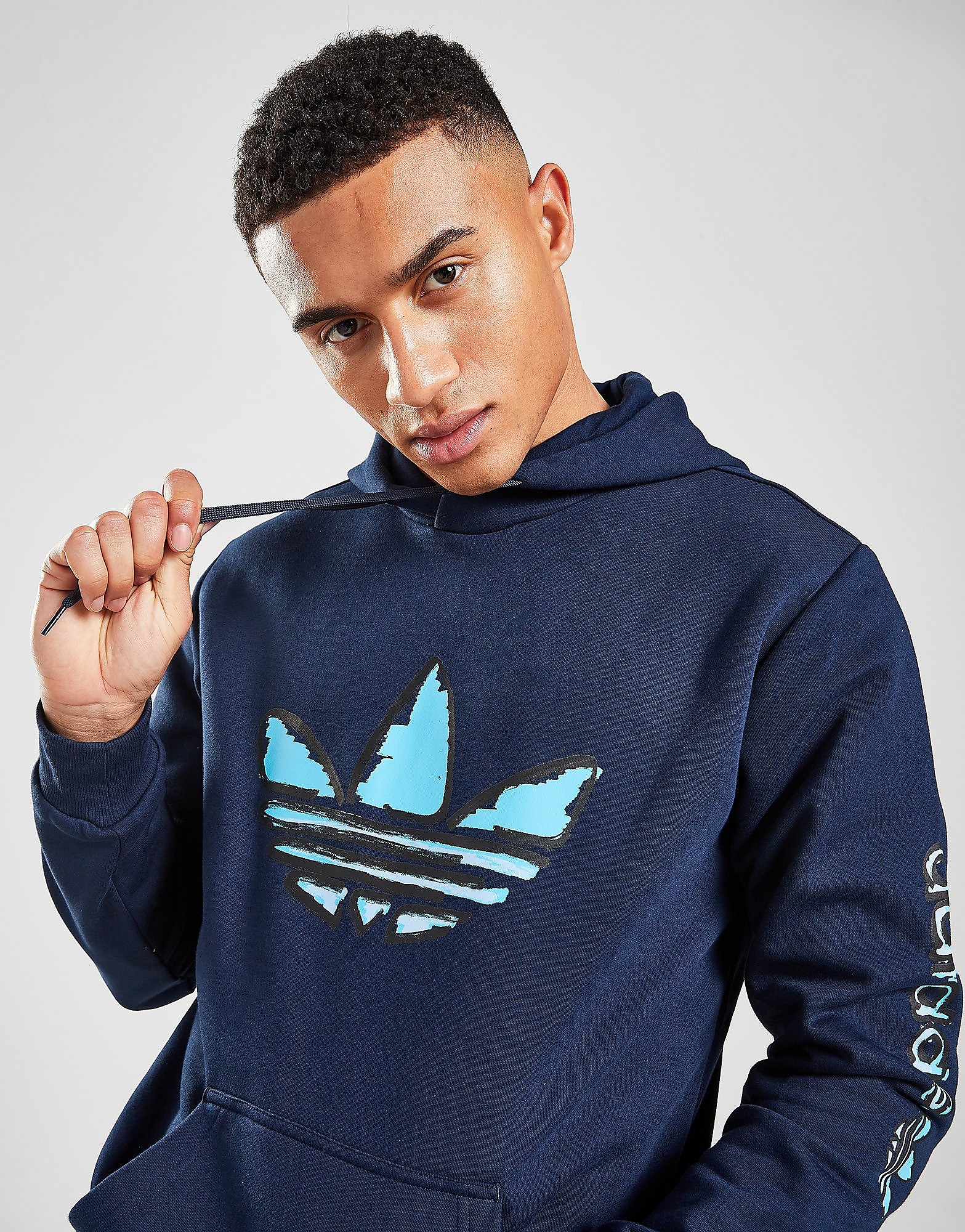 

adidas Originals Trefoil Drawn Hoodie - Only at JD - Navy - Mens, Navy