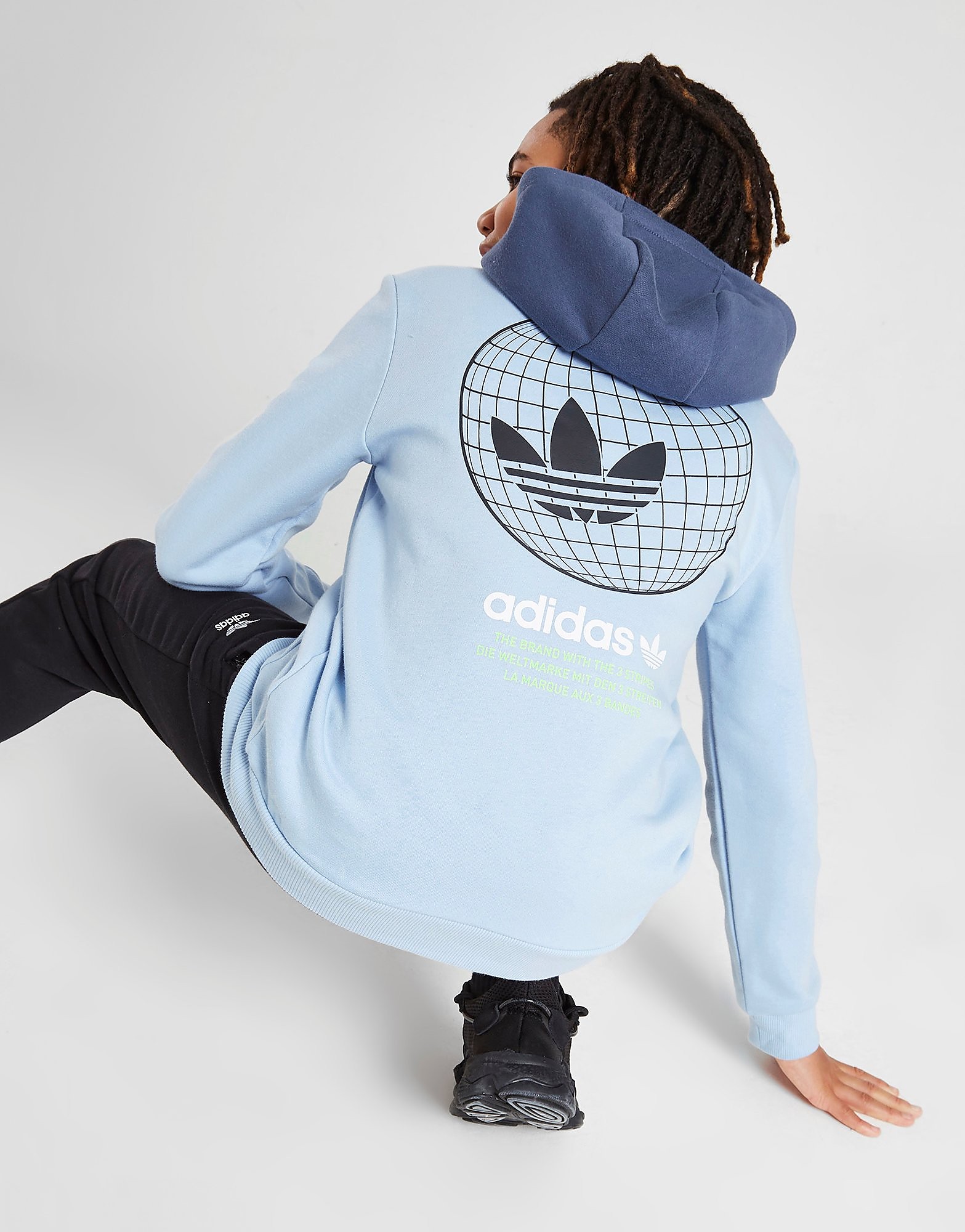 

adidas Originals Globe Hoodie Junior - Blue - Kids, Blue