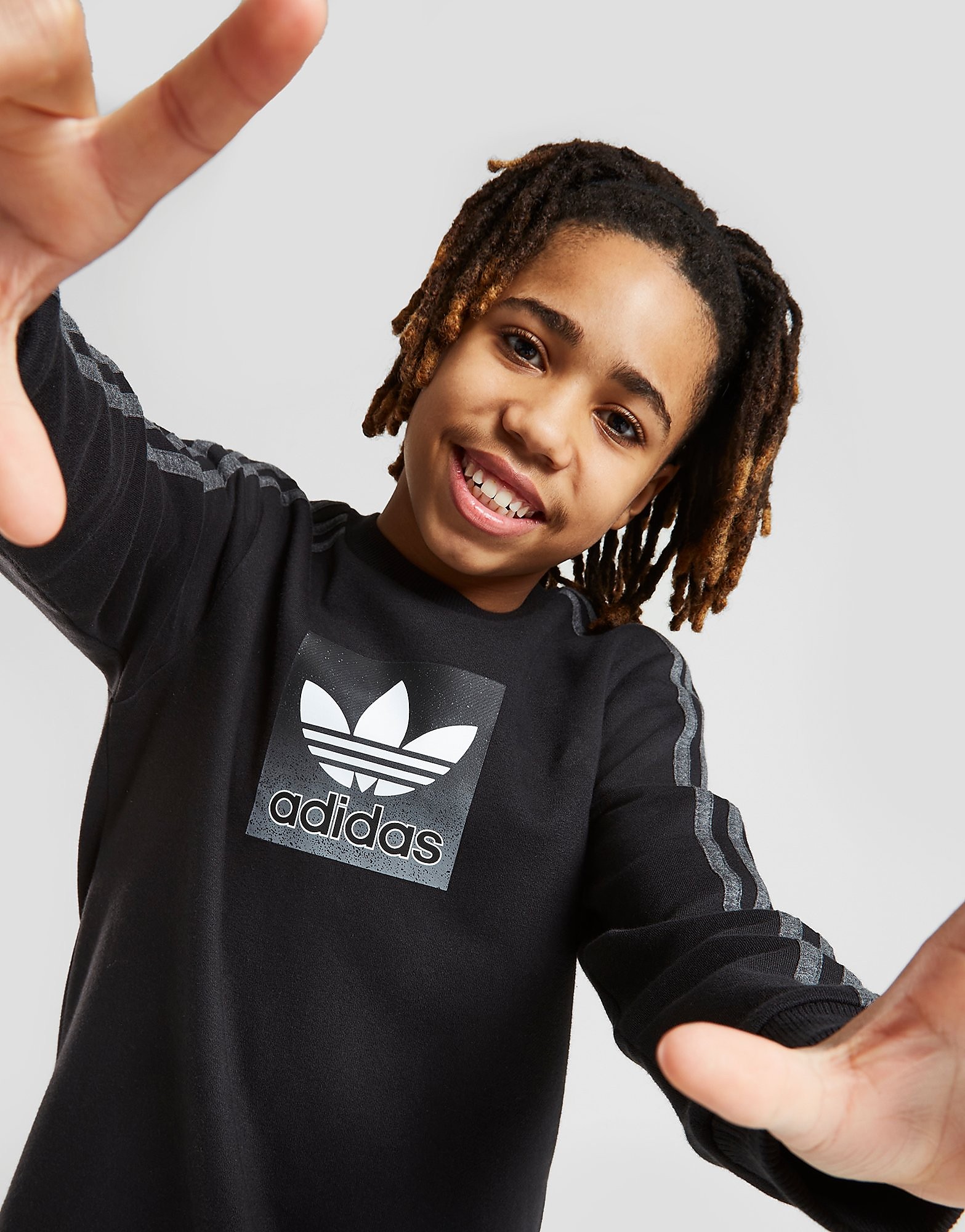 

adidas Originals Fade Crew Sweatshirt Junior - Black - Kids, Black