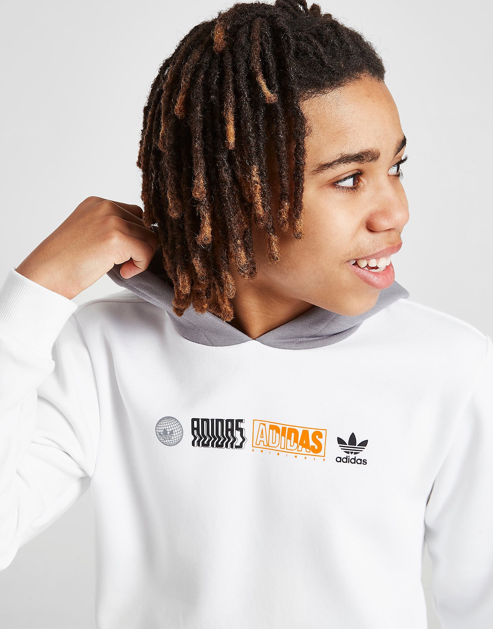 

adidas Originals Globe Hoodie Junior - White - Kids, White