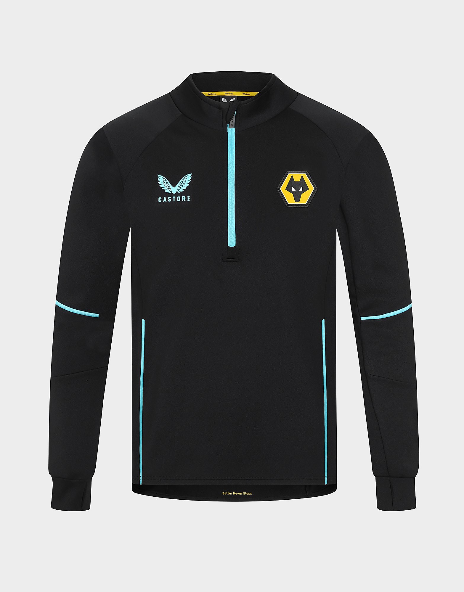 

Castore Wolverhampton Wanderers 21/22 Training 1/4 Zip Top - Black - Mens, Black