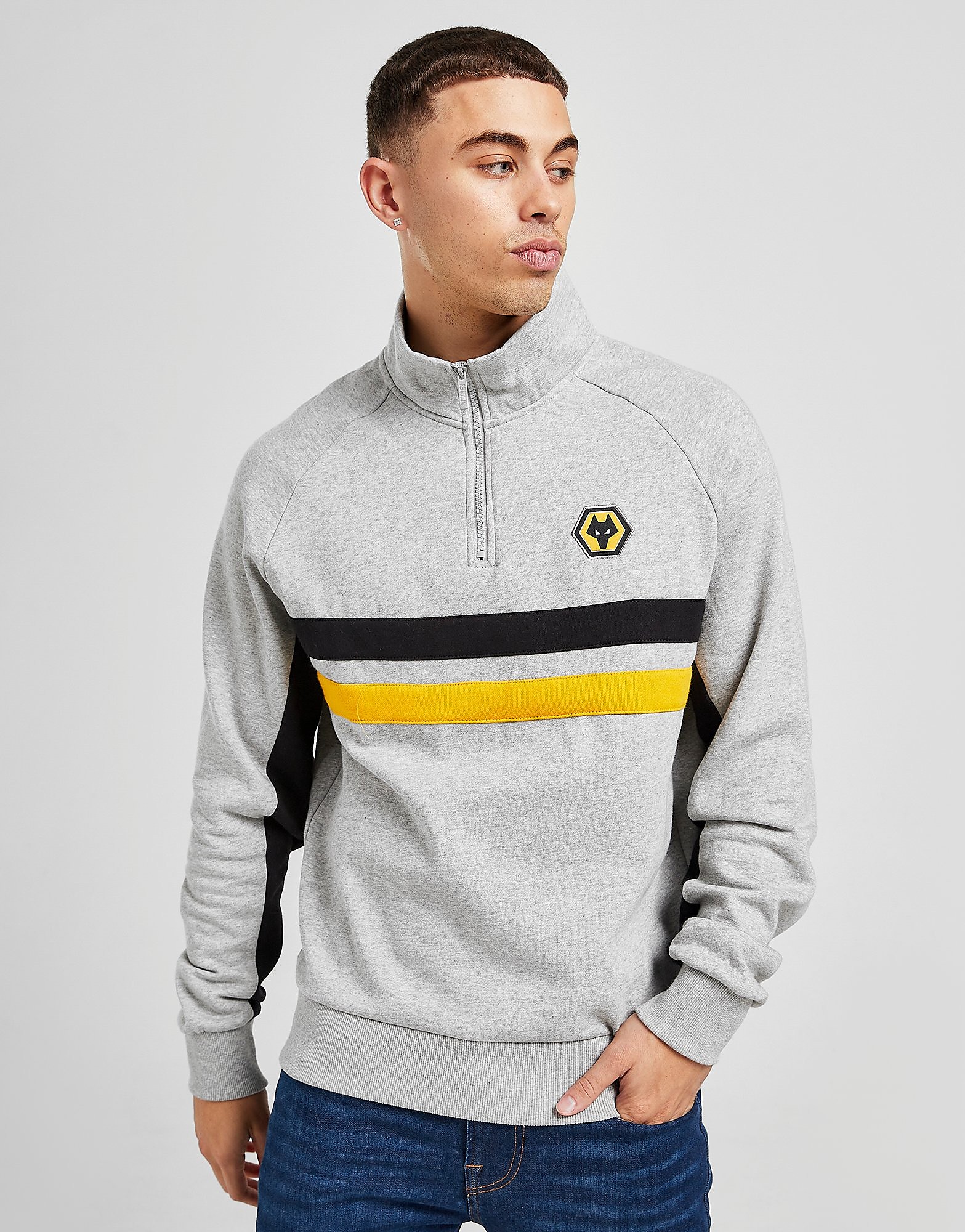 

Official Team Wolverhampton Wanderers FC Essential 1/4 Zip Top - Grey - Mens, Grey