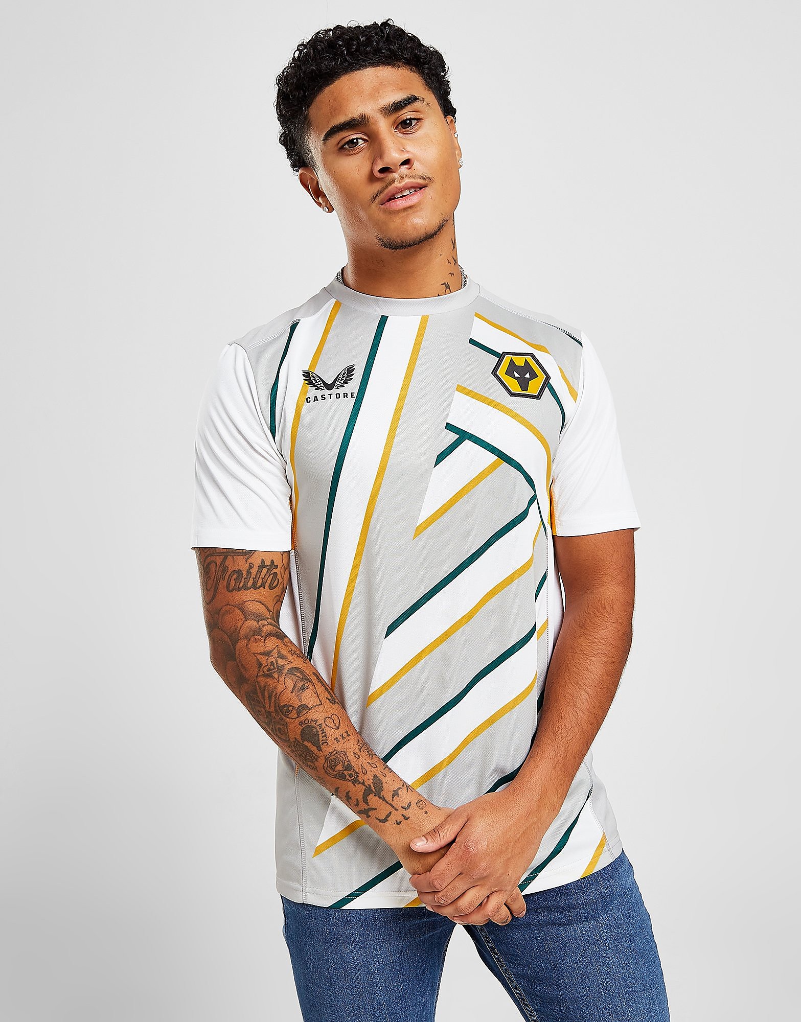 

Castore Wolverhampton Wanderers FC Warm Up T-Shirt - Grey/White - Mens, Grey/White