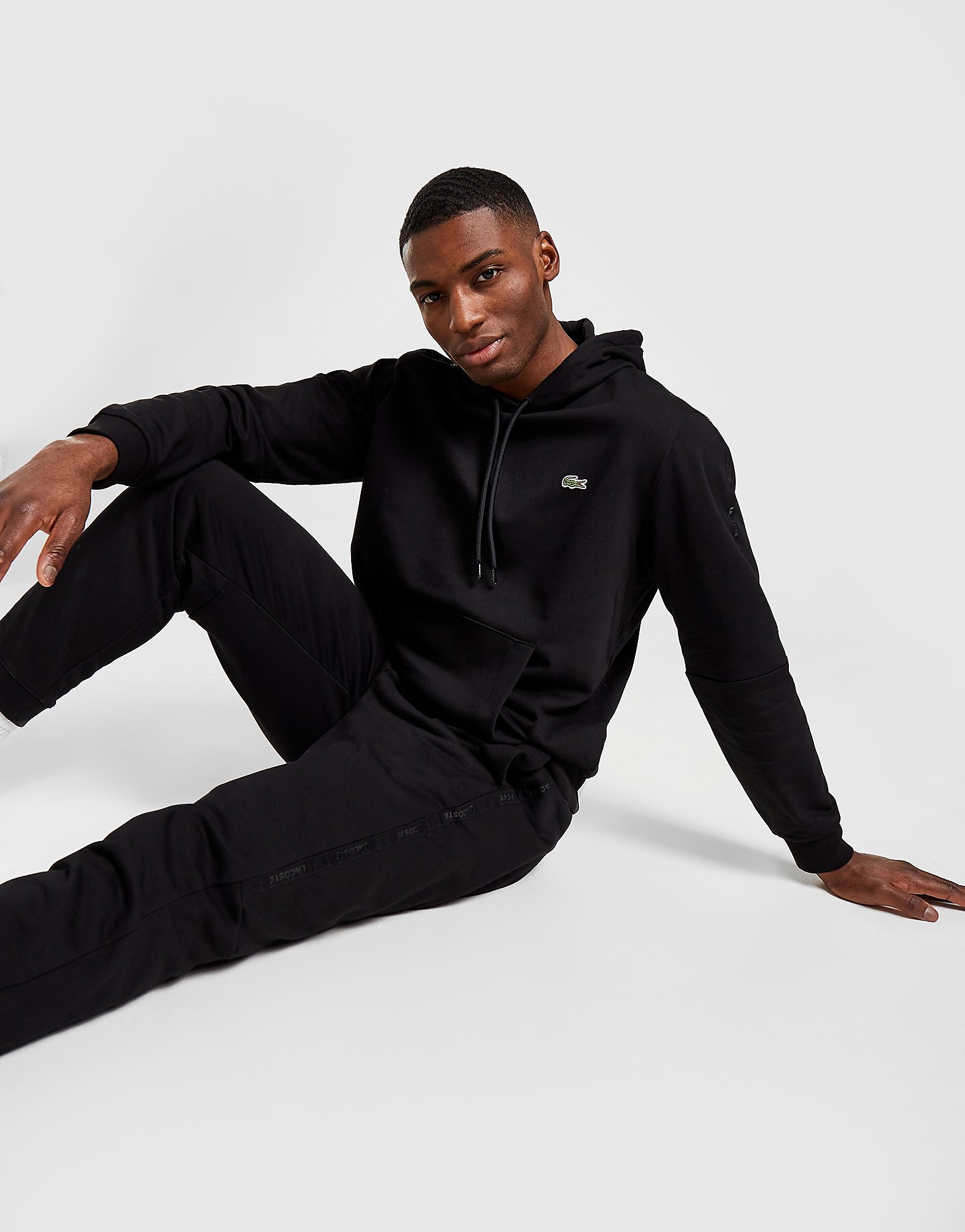 

Lacoste Tonal Tape Overhead Hoodie - Only at JD - Black - Mens, Black