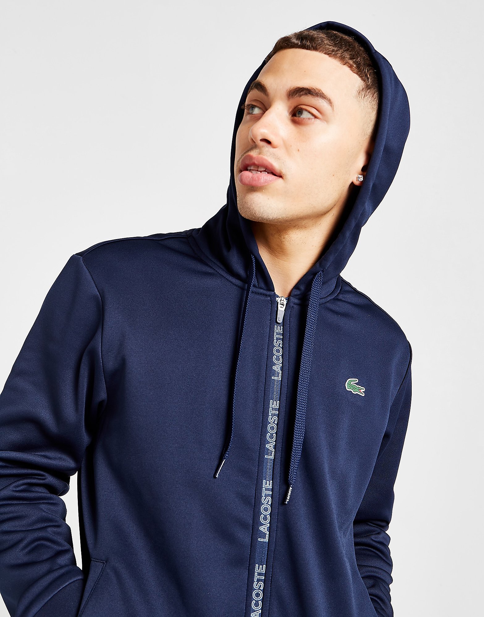 

Lacoste Poly Fleece Tape Zip Hoodie - Only at JD - Navy - Mens, Navy