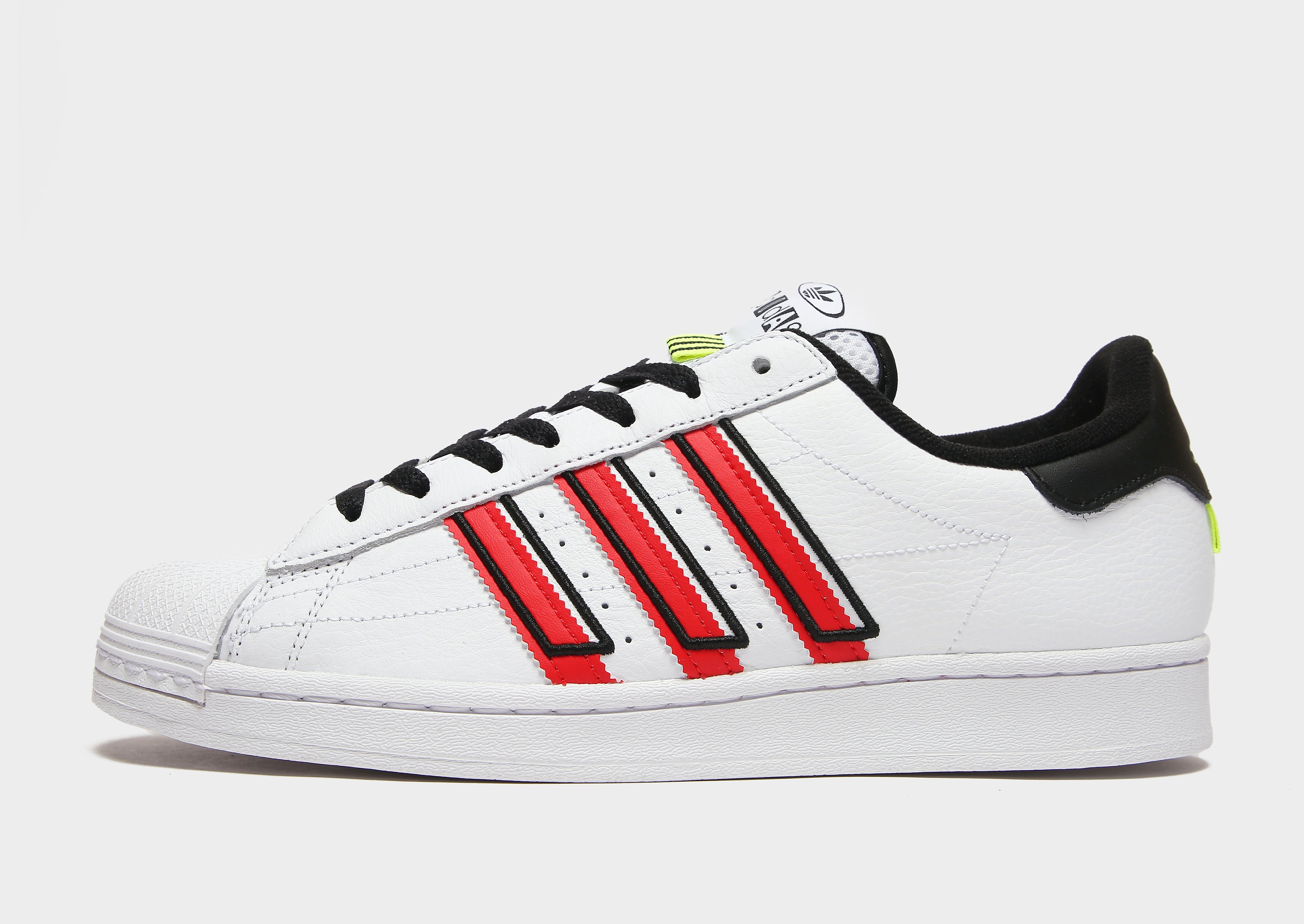 

adidas Originals Superstar - Cloud White / Vivid Red / Solar Yellow - Mens, Cloud White / Vivid Red / Solar Yellow
