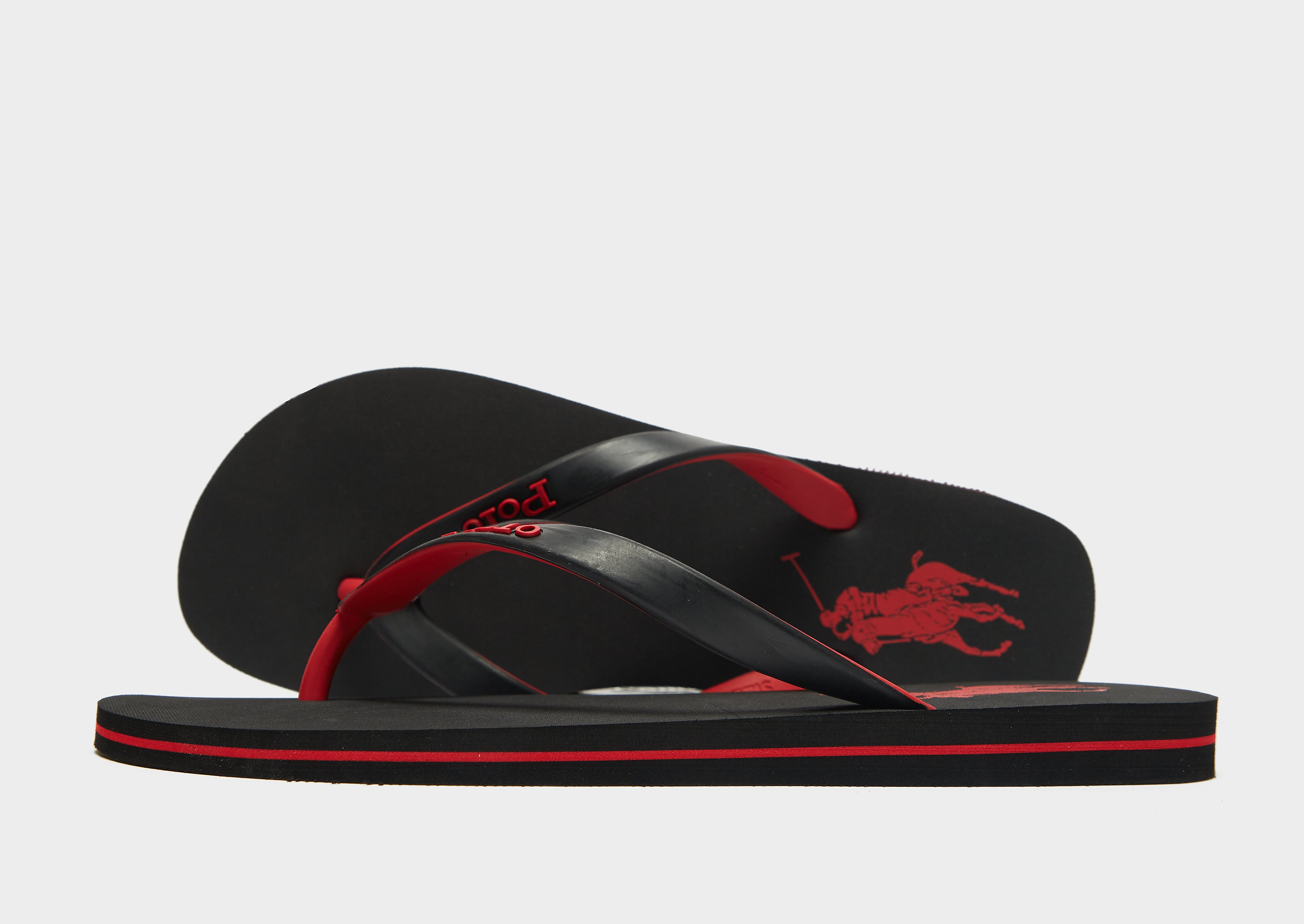 

Polo Ralph Lauren Bolt Logo Flip Flops - Black - Mens, Black