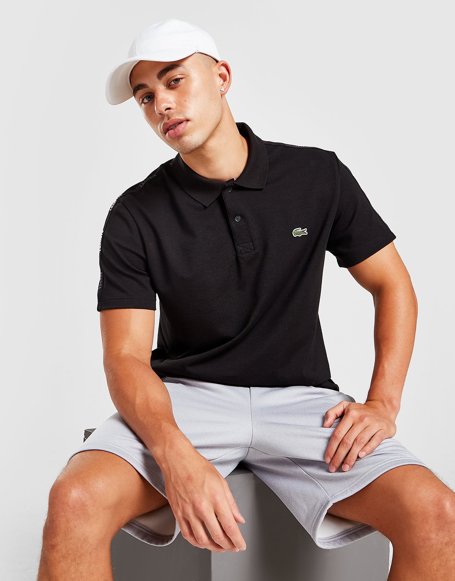 

Lacoste Tonal Tape Polo Shirt - Only at JD - Black - Mens, Black