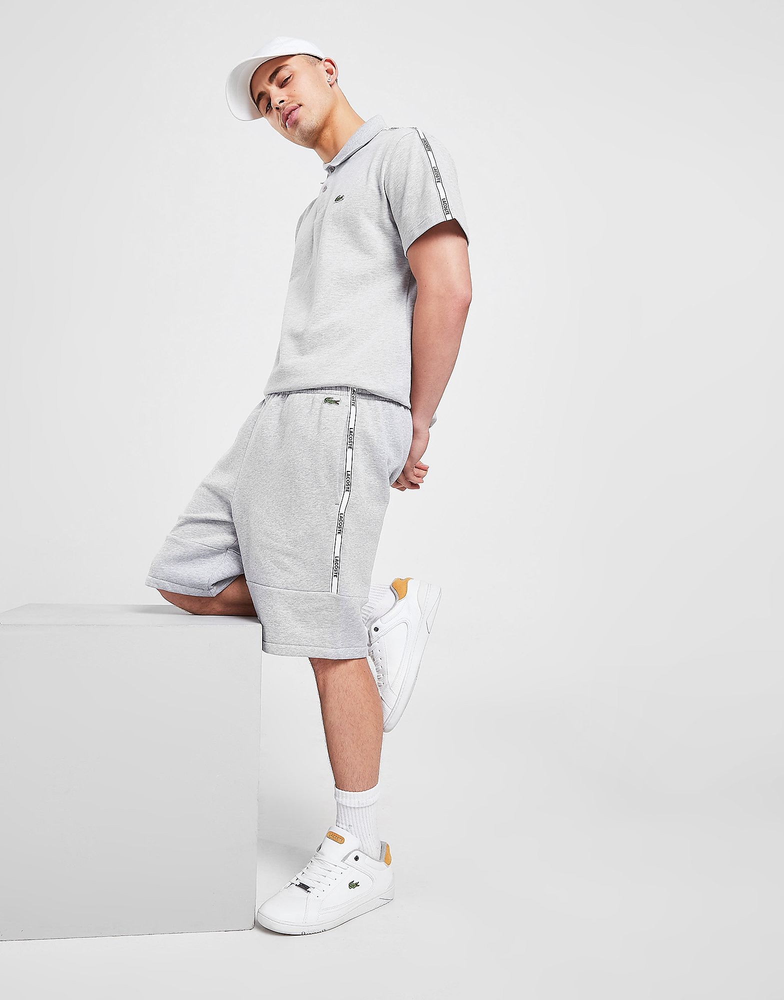 

Lacoste Fleece Tape Shorts - Grey - Mens, Grey