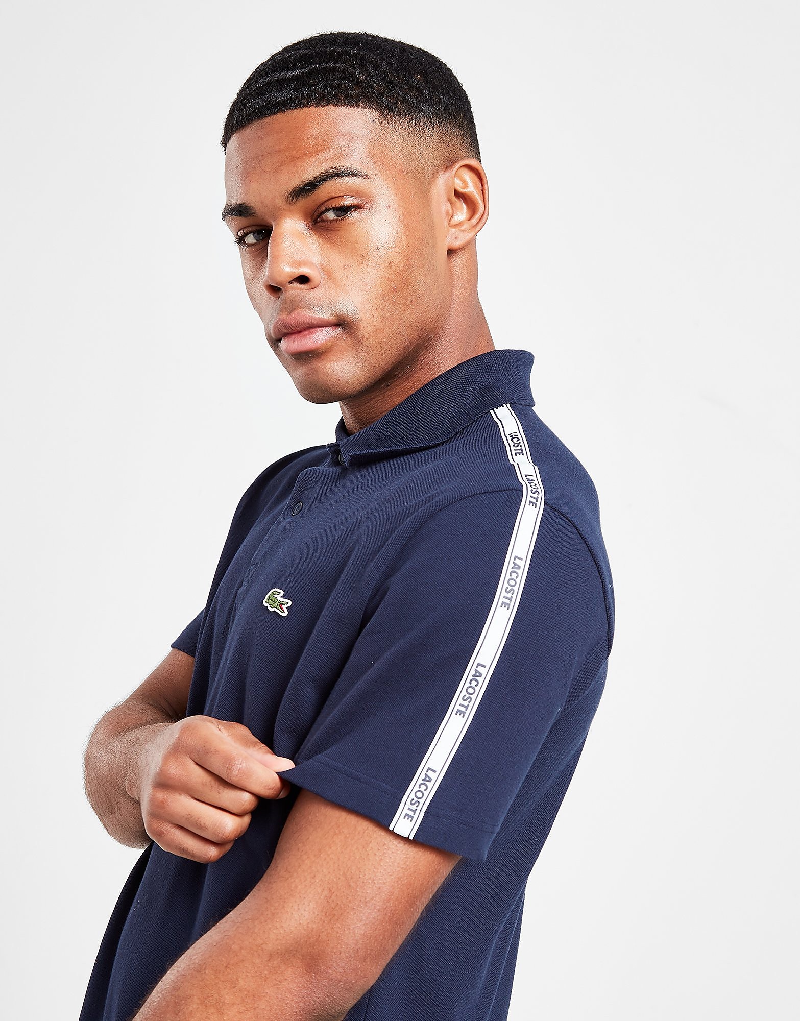 

Lacoste Lettered Tape Polo Shirt - Navy - Mens, Navy