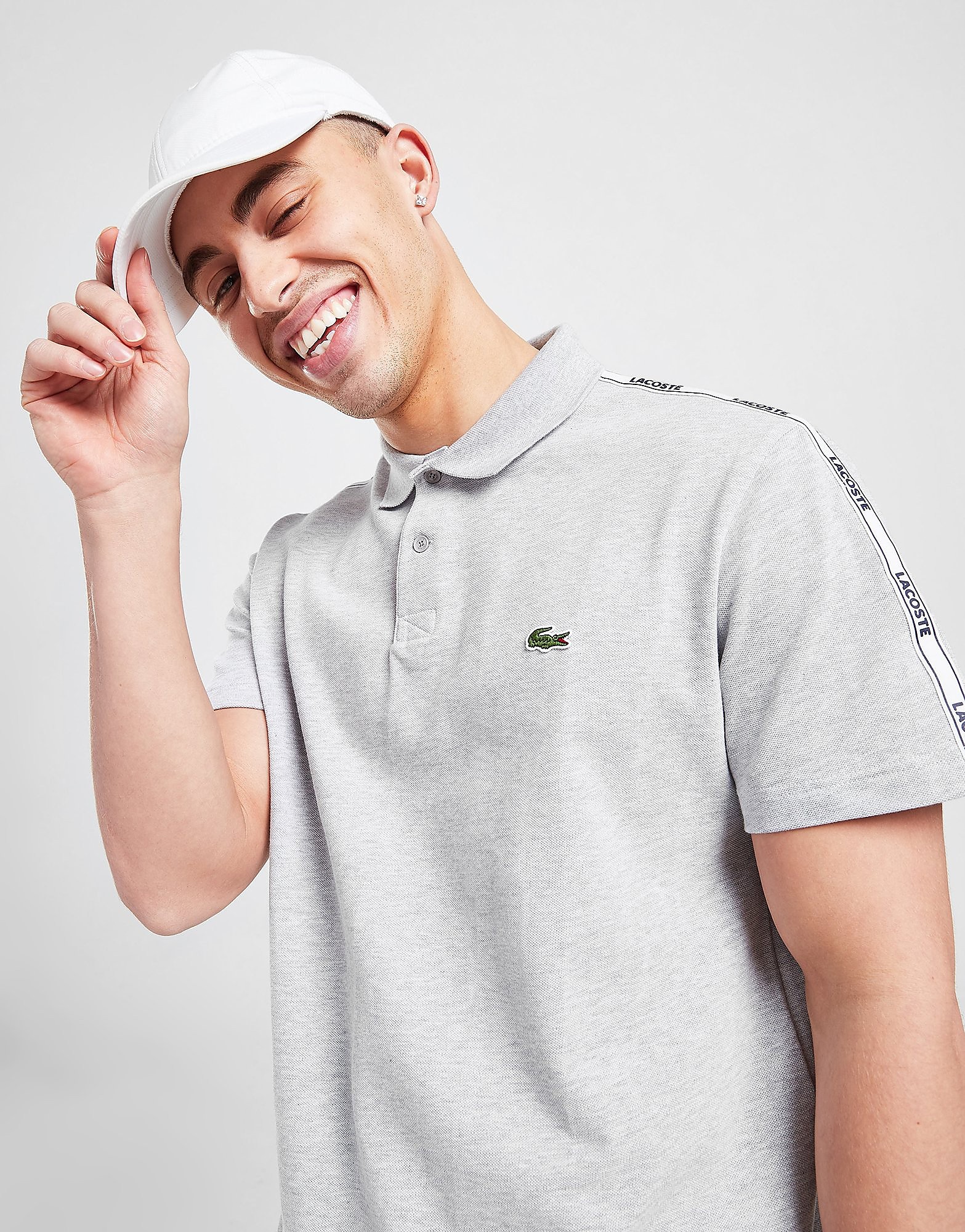 

Lacoste Lettered Tape Polo Shirt - Grey - Mens, Grey