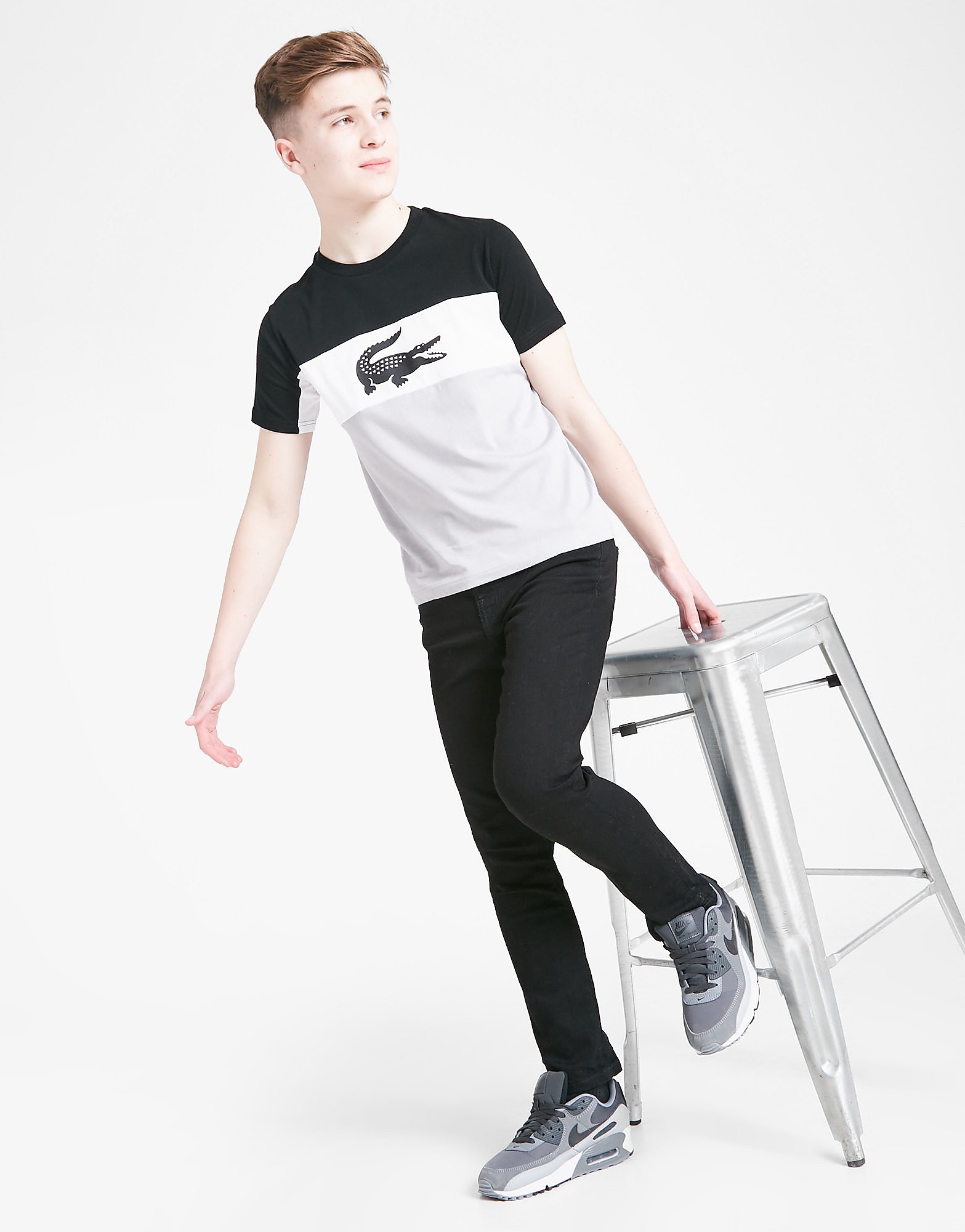 

Lacoste Cut & Sew Colour Block T-Shirt Junior - Only at JD - Grey - Kids, Grey