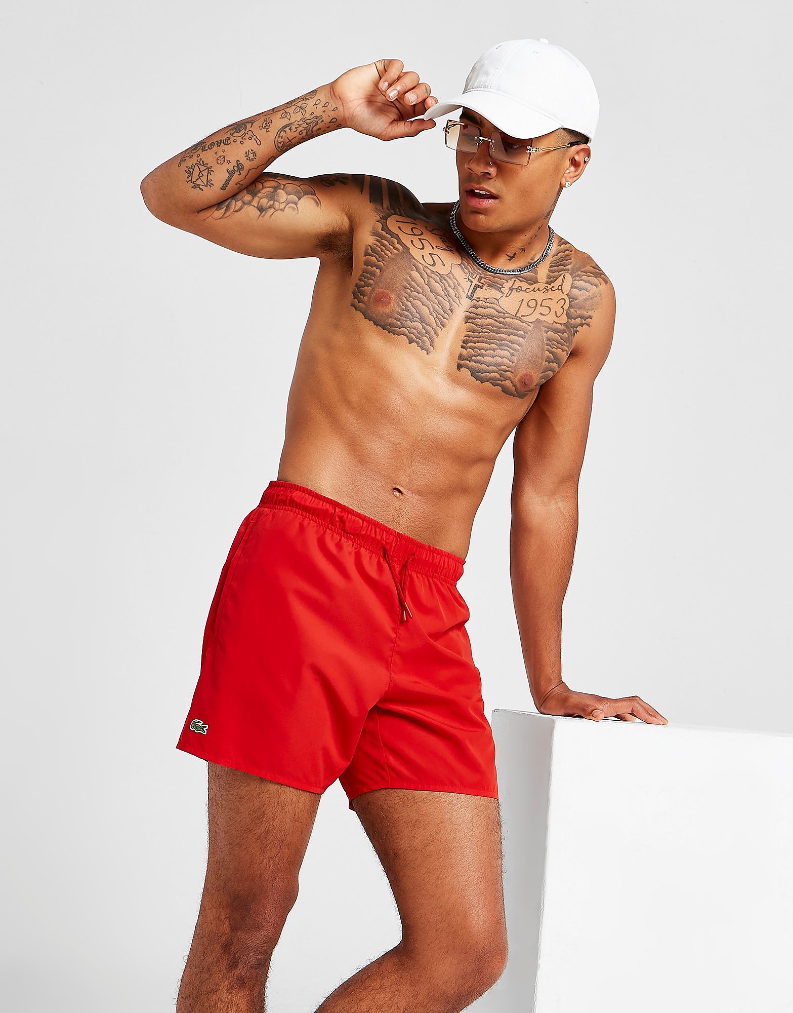 

Lacoste Core Swim Shorts - Red - Mens, Red