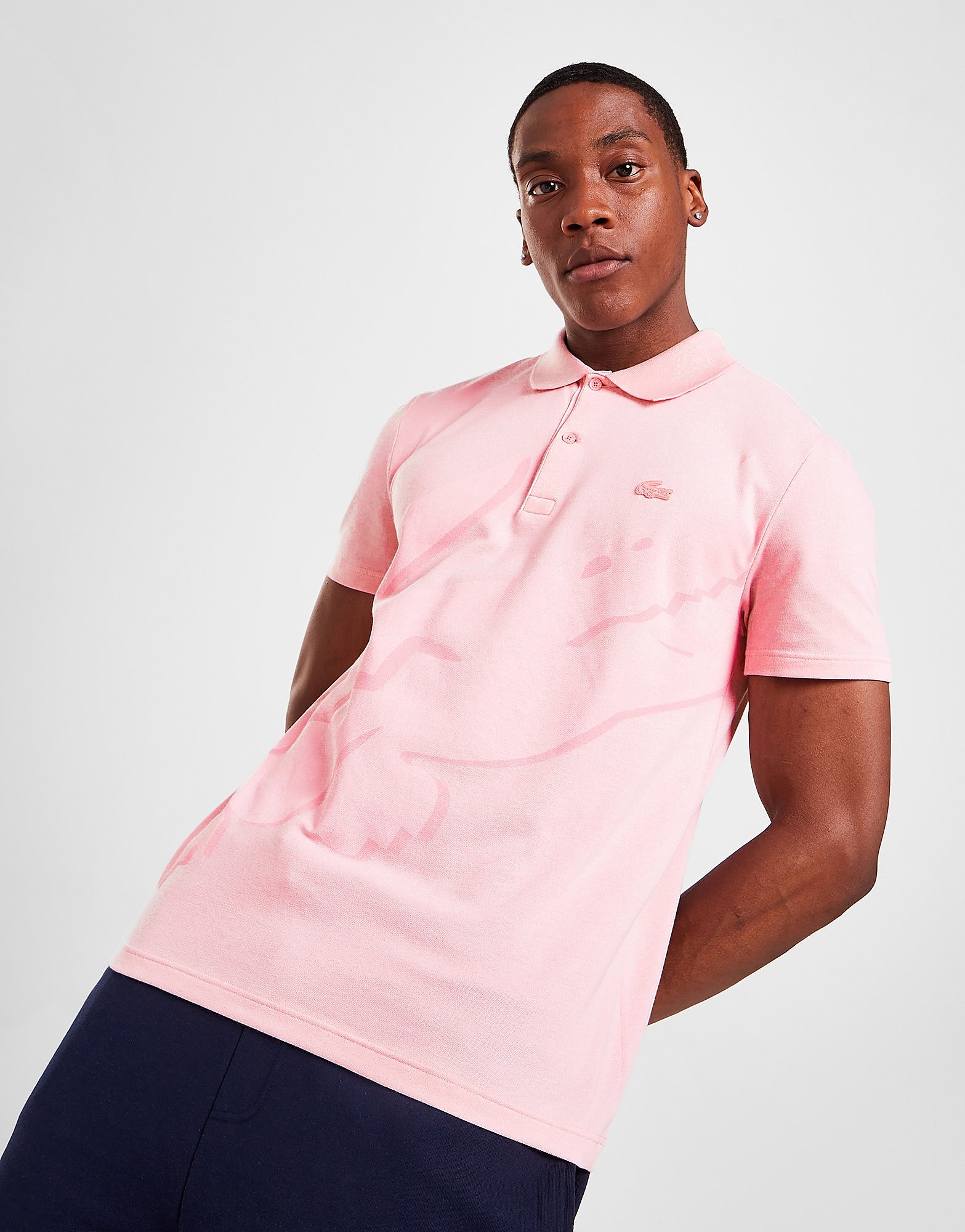 Lacoste Polo Oversized Croc - Cor-de-rosa - Mens, Cor-de-rosa