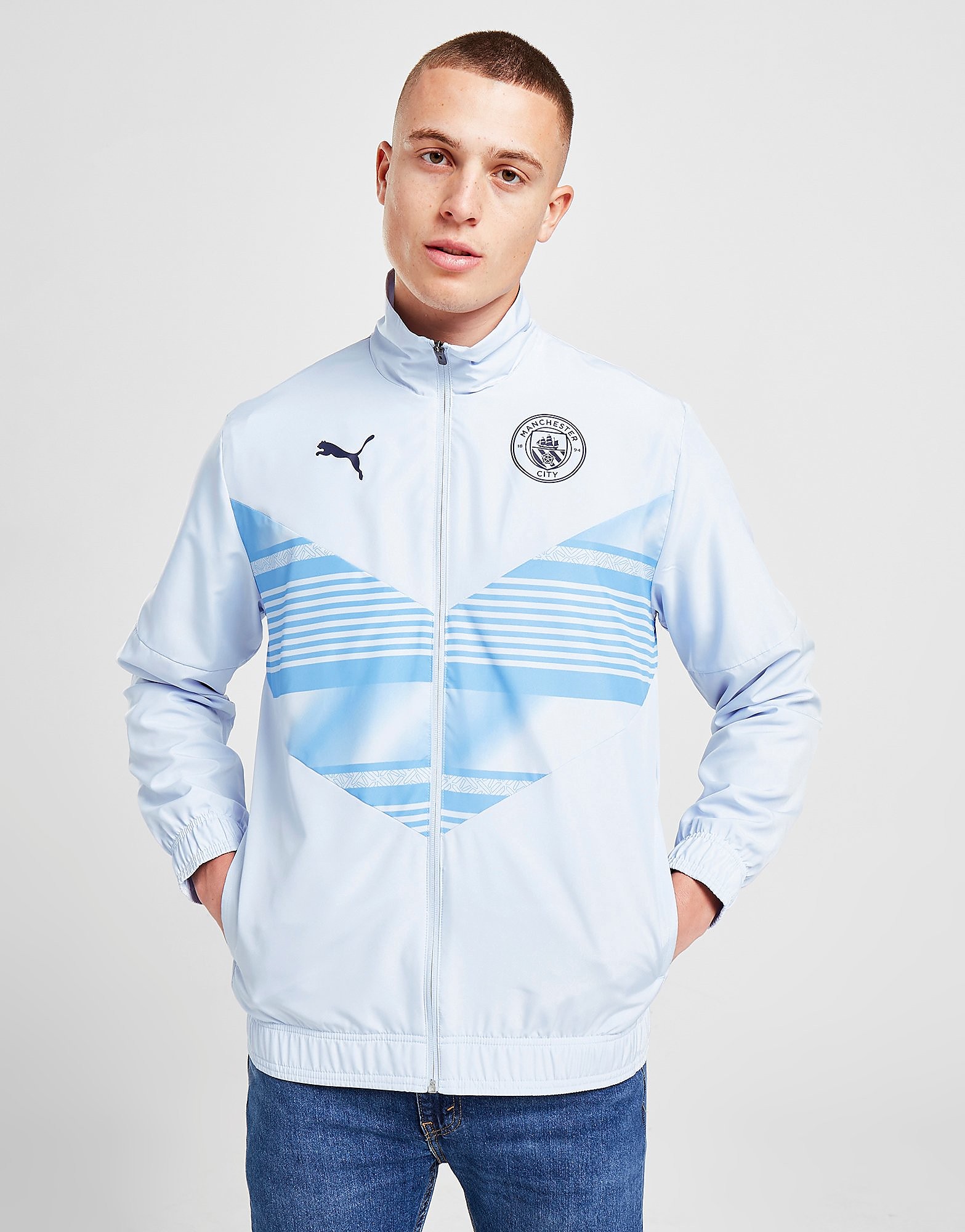 

Puma Manchester City FC Pre-Match Jacket - Blue - Mens, Blue