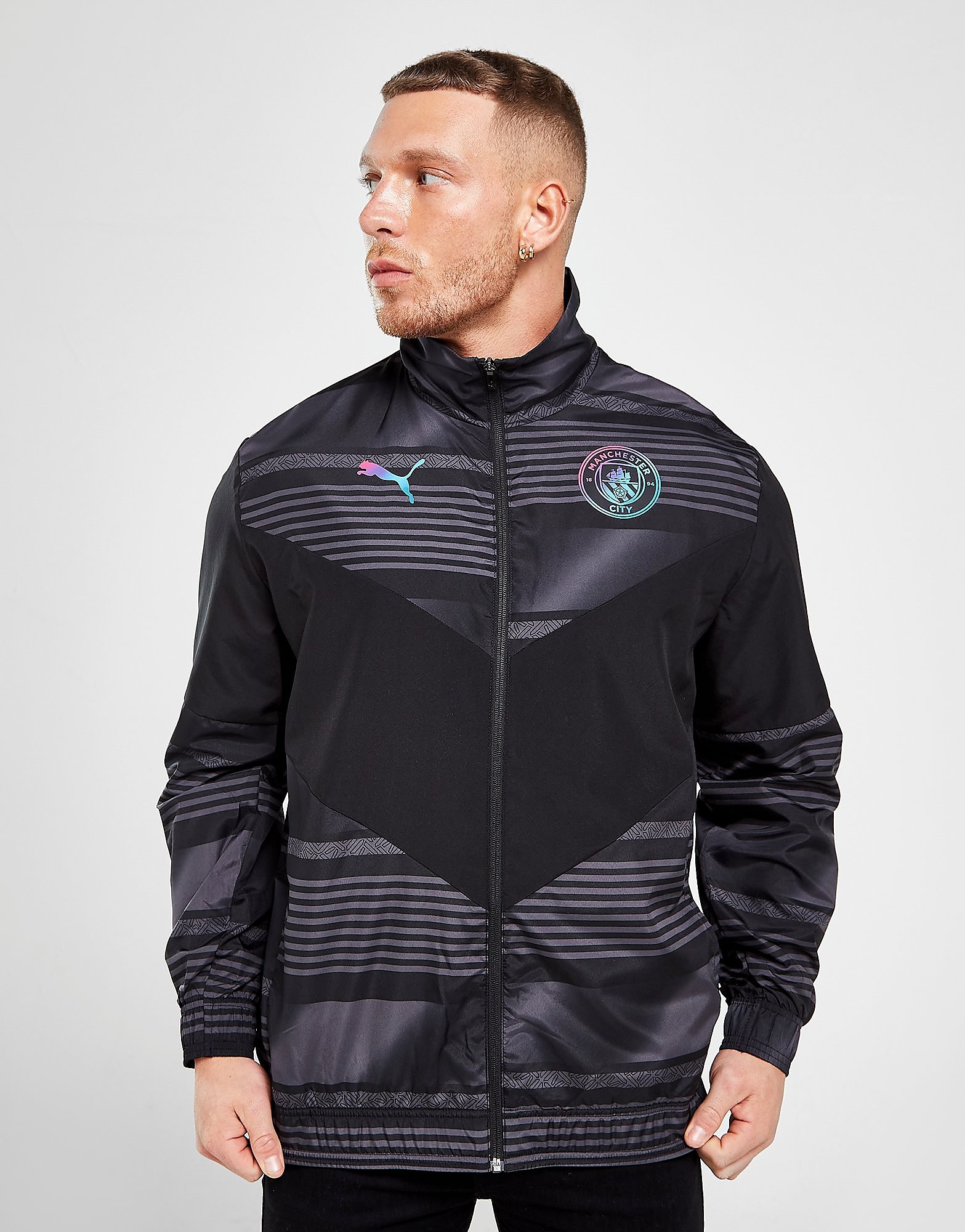 

Puma Manchester City FC Pre-Match Jacket - Black - Mens, Black