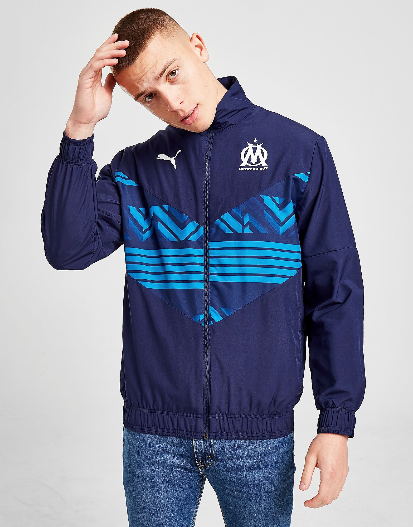 

Puma Olympique Marseille Pre Match Jacket - Blue - Mens, Blue
