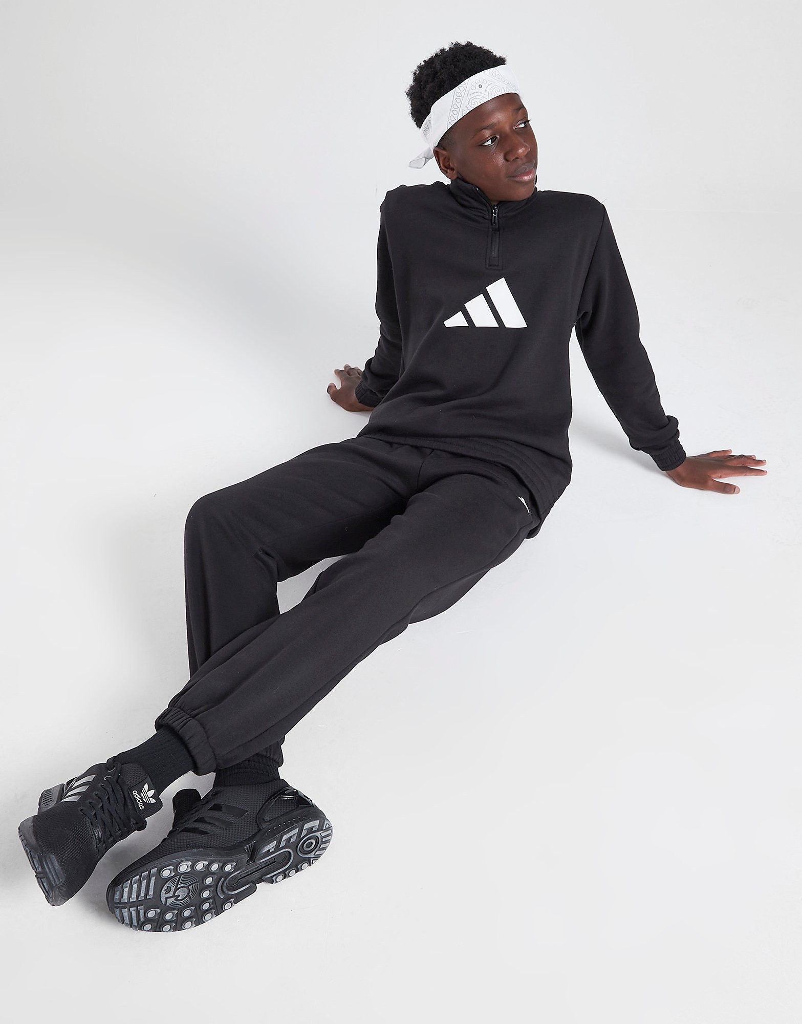 

adidas Badge Of Sport Fleece Tracksuit Junior - Black / White - Kids, Black / White