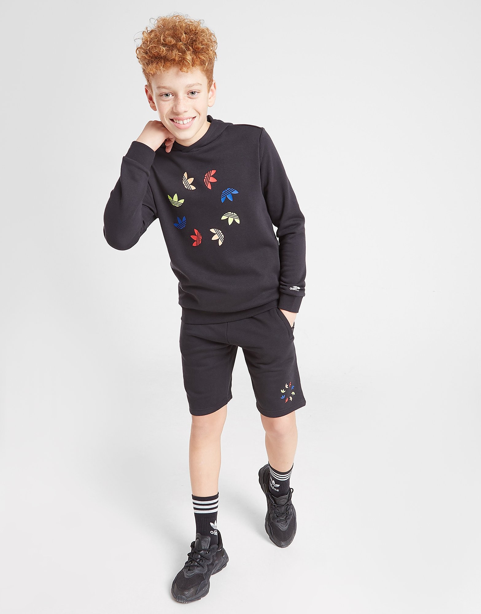 

adidas Originals Spiral Trefoil Shorts Junior - Black - Kids, Black
