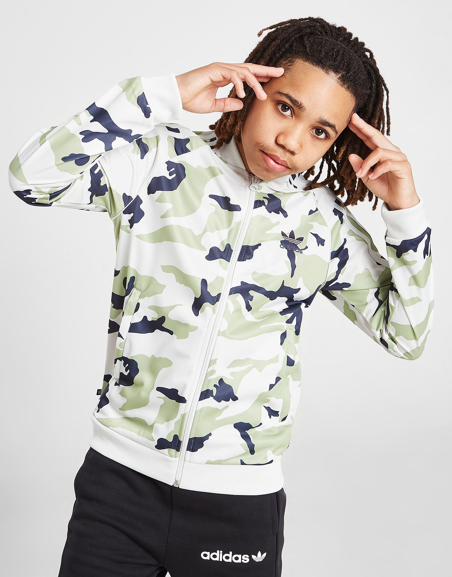 

adidas Originals SST Track Top Junior - Orbit Grey / Magic Lime / Shadow Navy - Kids, Orbit Grey / Magic Lime / Shadow Navy