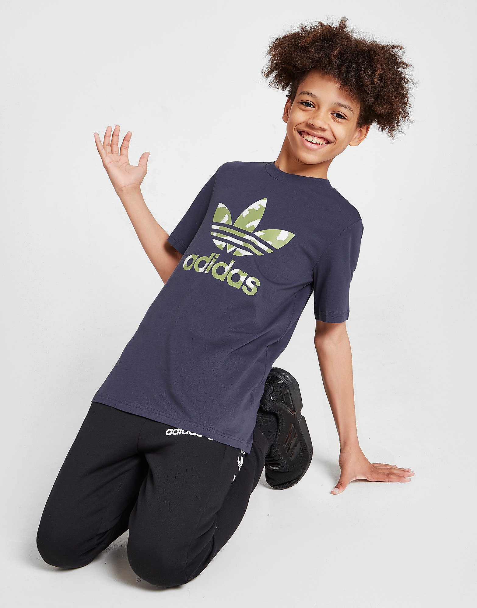 adidas Originals Camo Trefoil T-Shirt Junior - Shadow Navy - Kids, Shadow Navy