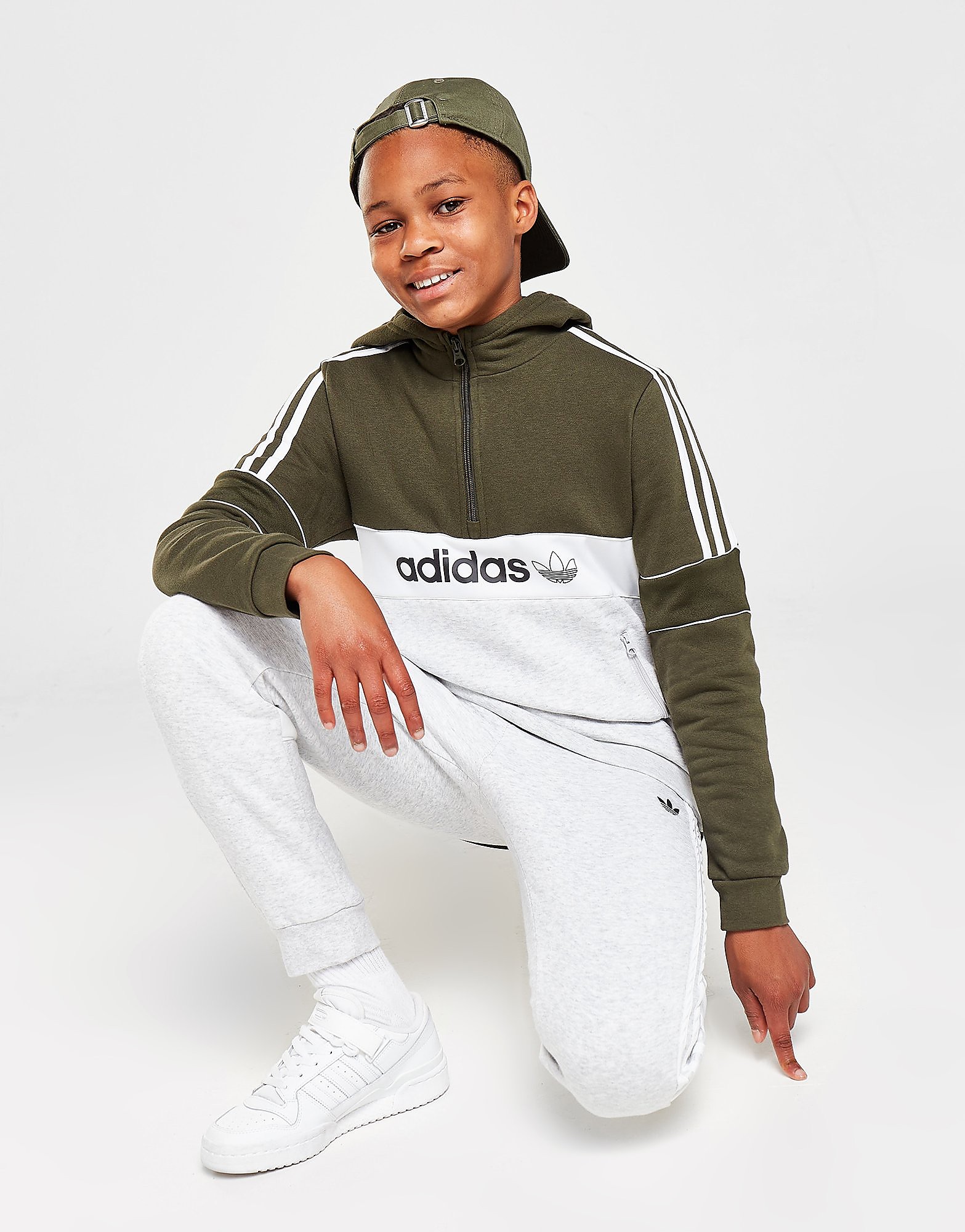 

adidas Originals Itasca 1/4 Zip Hoodie Junior - Green - Kids, Green