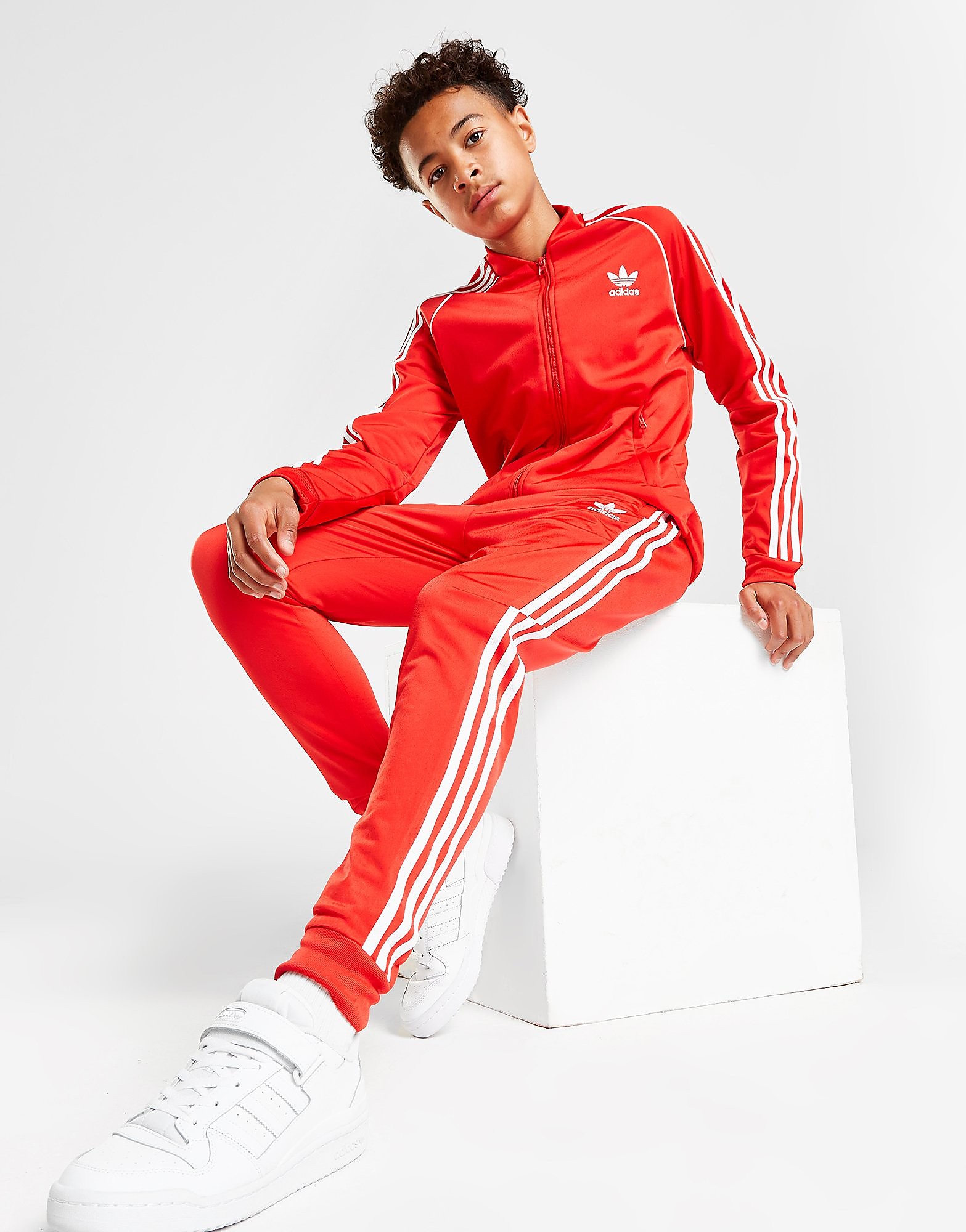 

adidas Originals SST Track Pants Junior - Vivid Red / White - Kids, Vivid Red / White