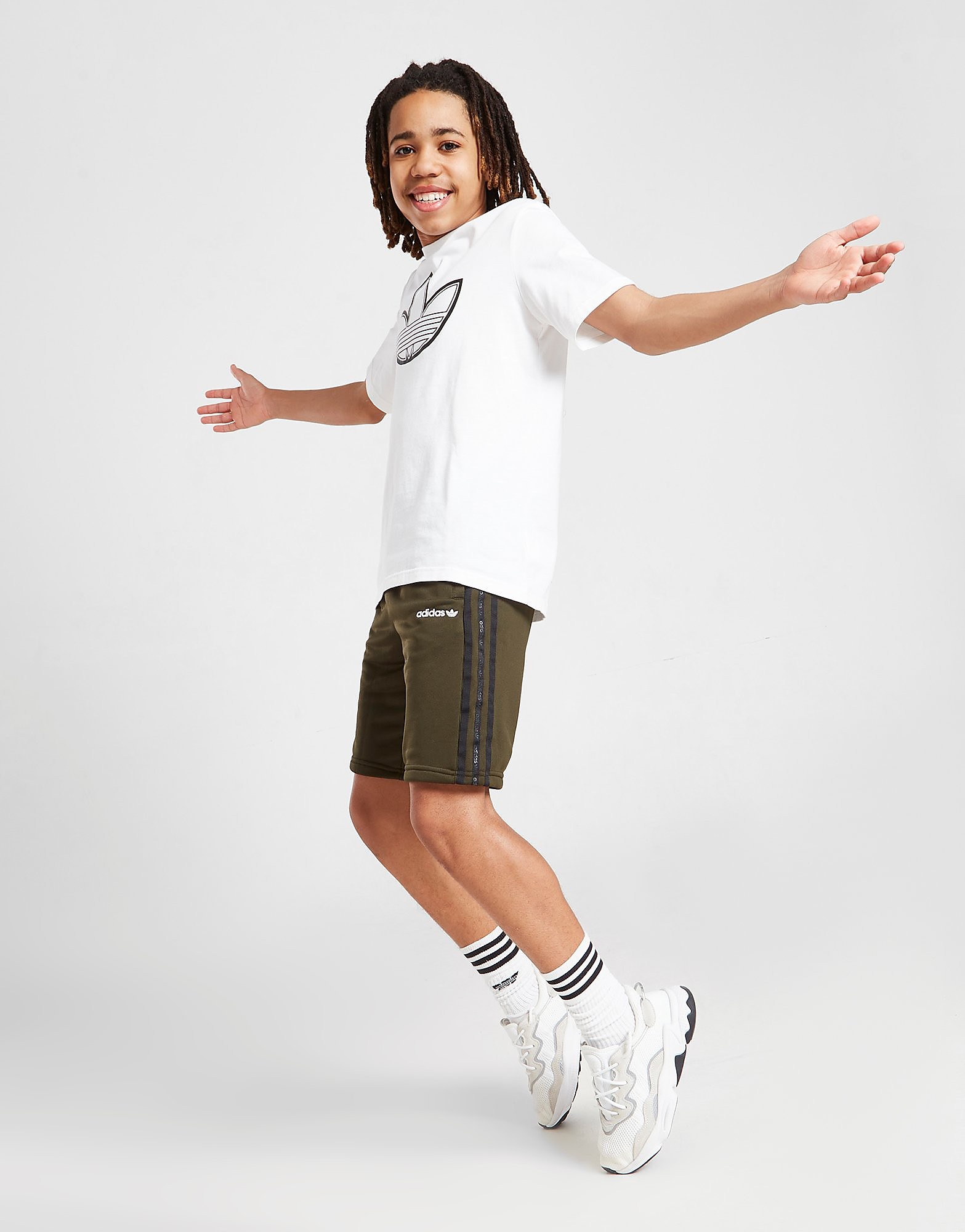 

adidas Originals Tape Poly Shorts Junior - Only at JD - Green - Kids, Green