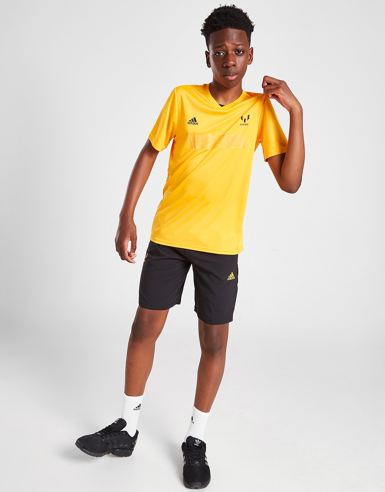 

adidas Messi T-Shirt/Shorts Set Junior - Yellow - Kids, Yellow