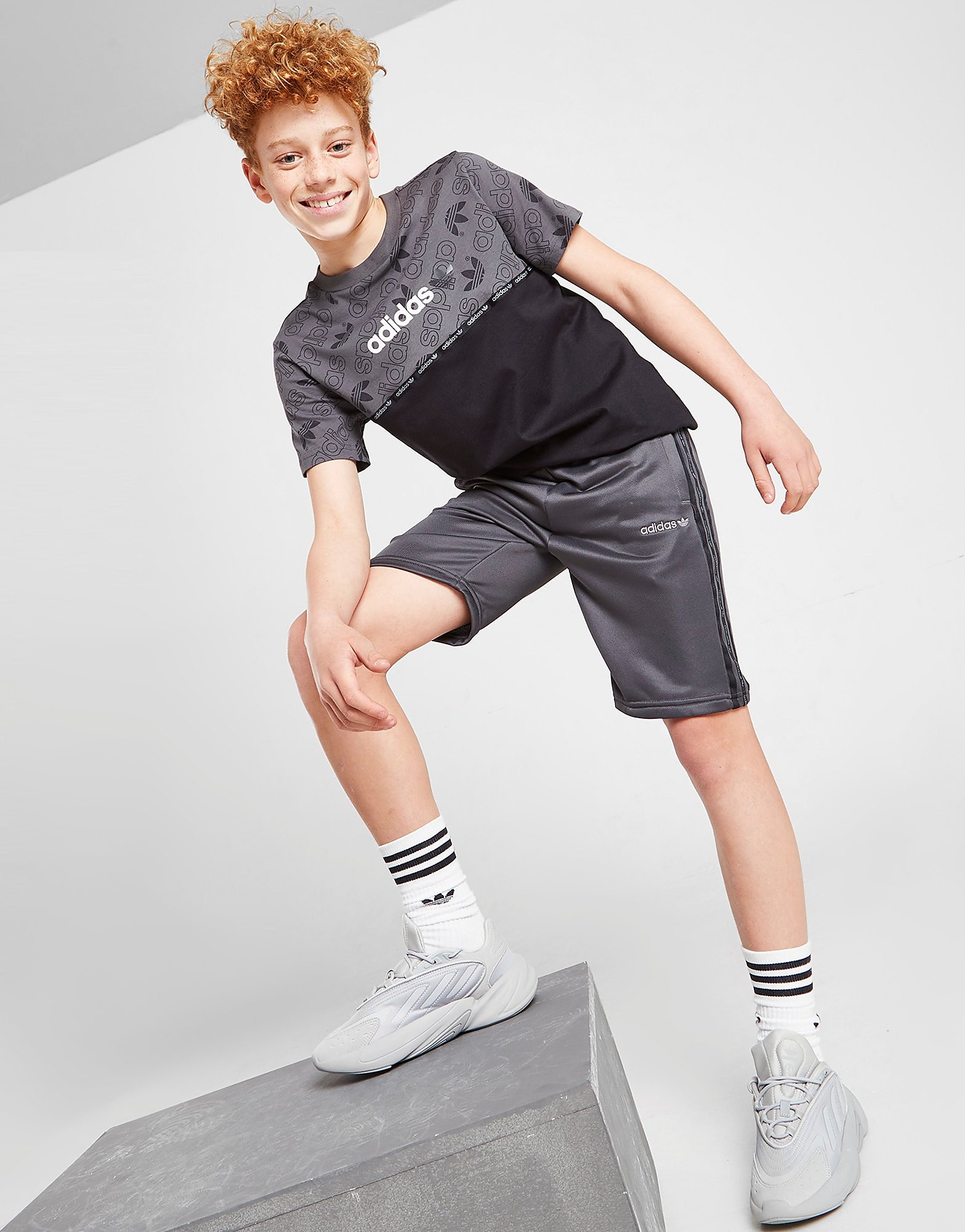 

adidas Originals Tape Poly Shorts Junior - Only at JD - Grey - Kids, Grey